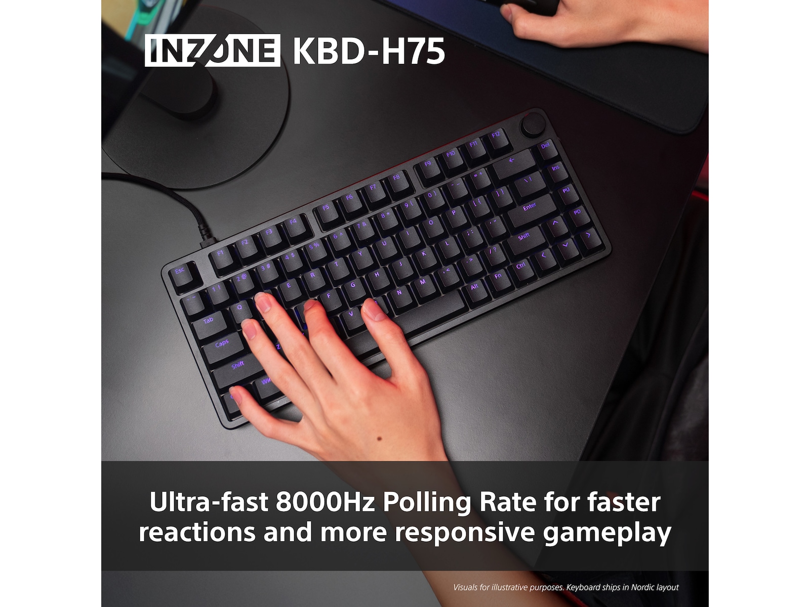 Sony INZONE KBD-H75 Gaming Tangentbord 75% TKL Gamingtangentbord