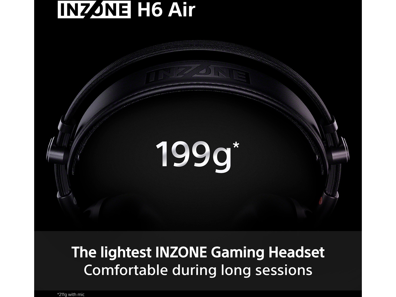 Sony INZONE H6 Air gaming-headset med öppen baksida (svart) Gamingheadset