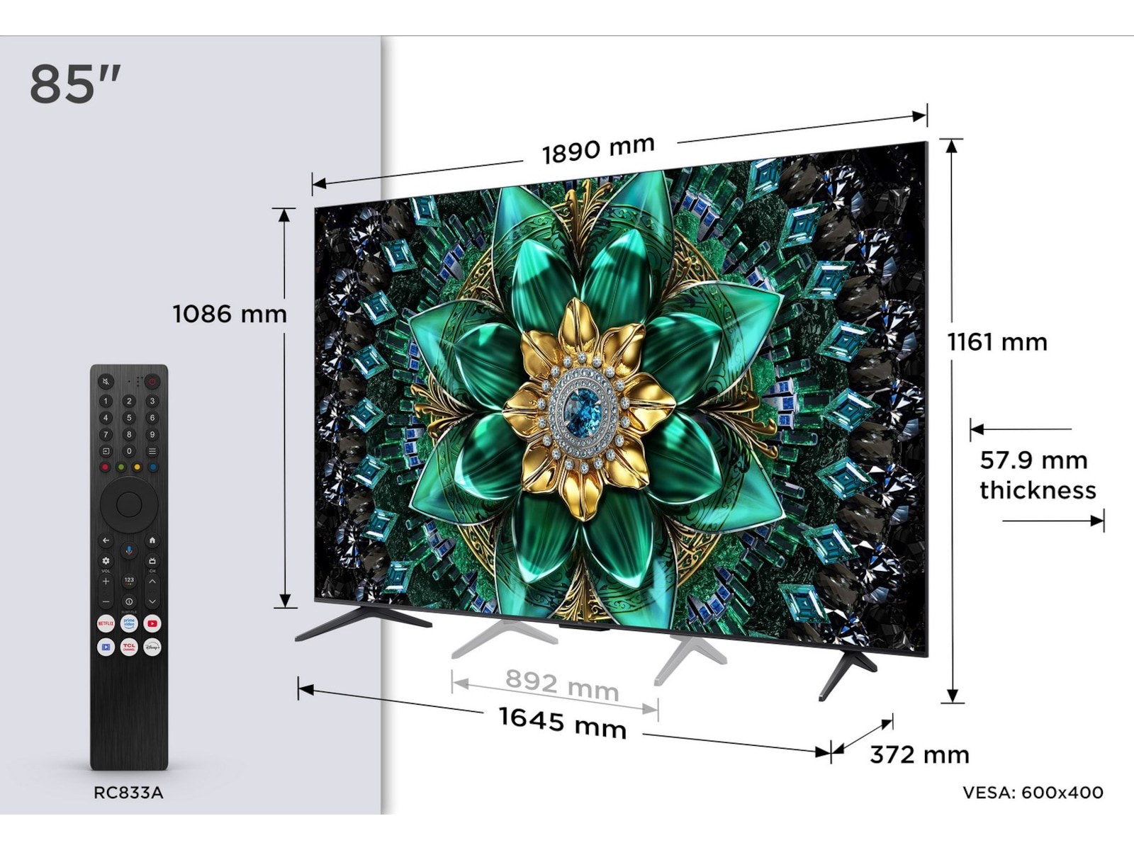 TCL 85" Q6C Premium QD-MiniLED TV (2026) Över 80 tums TV