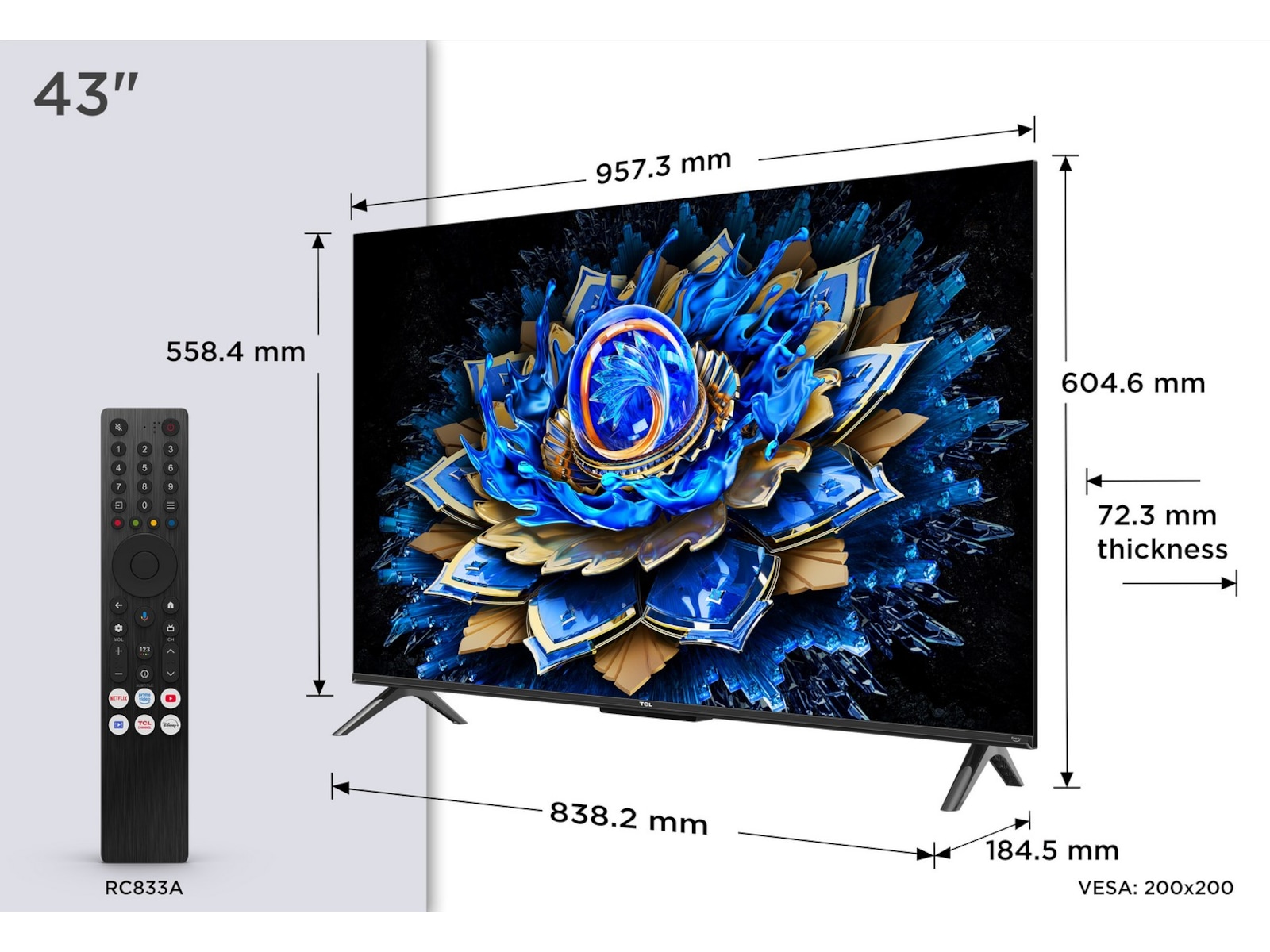 TCL T69C 43” QLED Smart TV 4K (2026) 20 - 49 tums TV