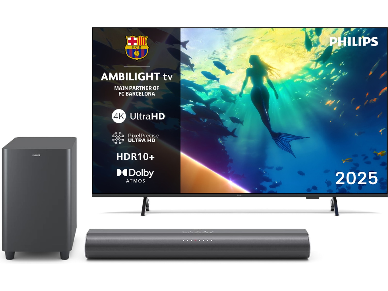 Philips 43" PUS8000/12 4K LED Smart Ambilight TV (2025) + Soundbar 20 - 49 tums TV