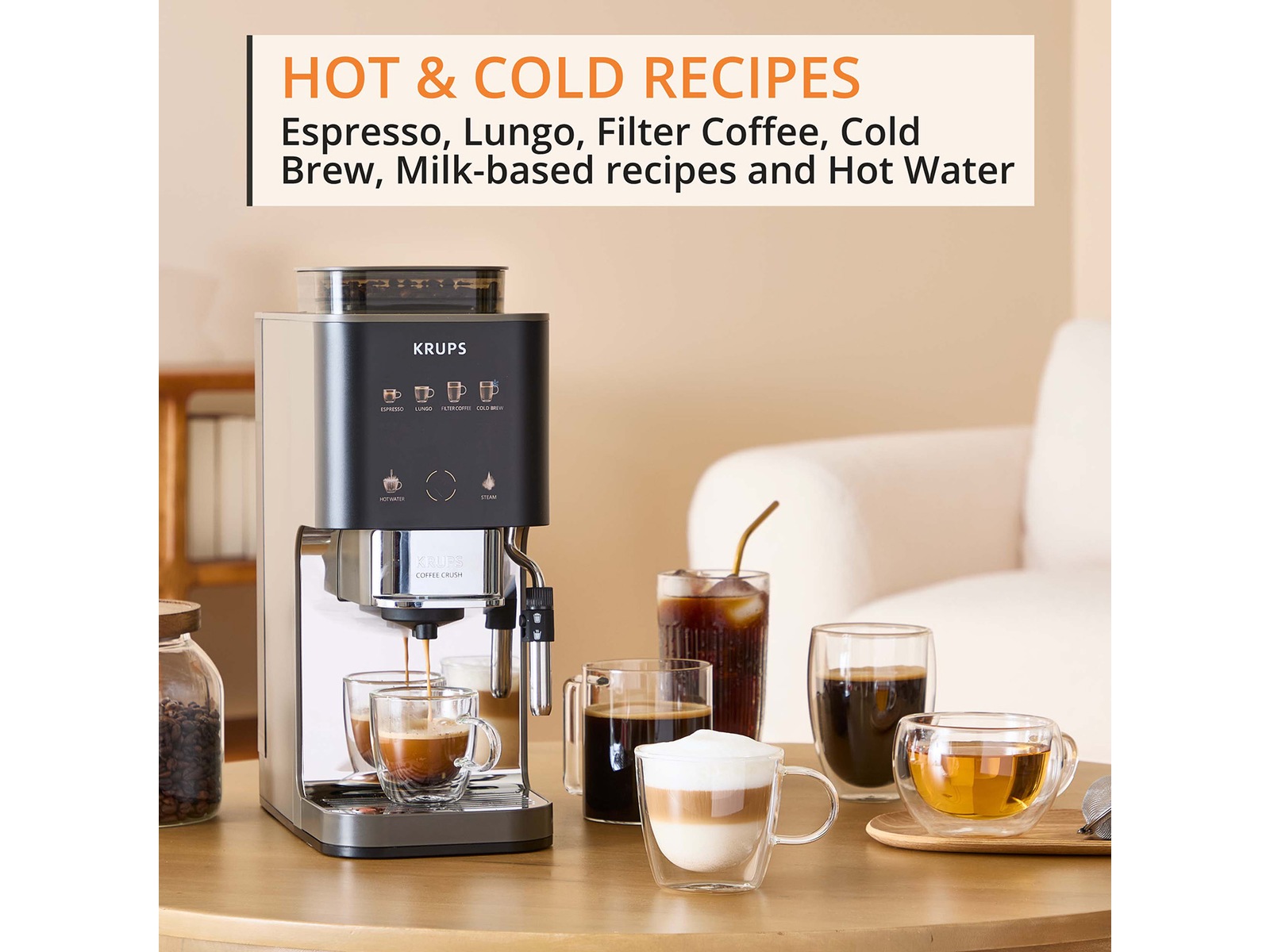 Krups Coffee Crush Experience espressomaskin 1,8L SA403BE0 Espressomaskiner