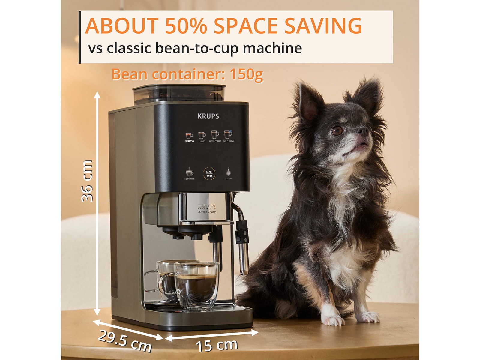 Krups Coffee Crush Experience espressomaskin 1,8L SA403BE0 Espressomaskiner
