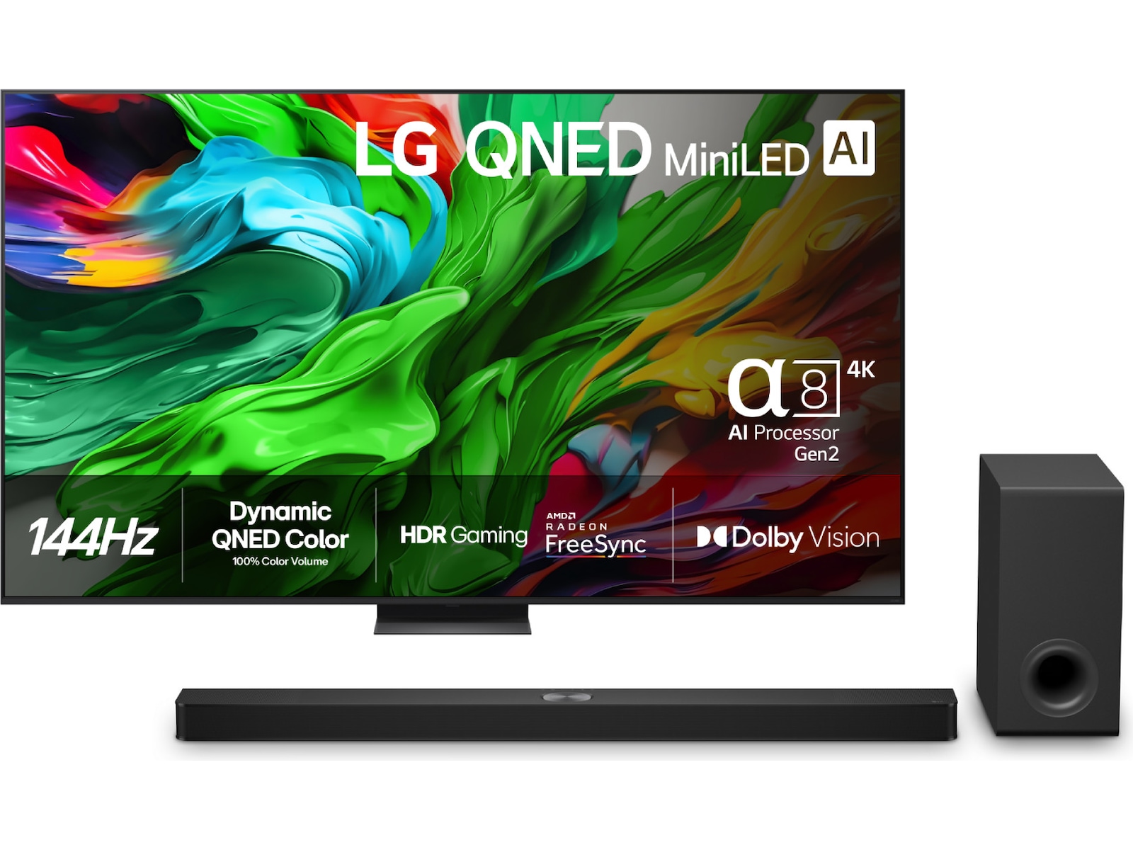 LG 100" QNED86 AI 4K MiniLED Smart TV (2025) + Soundbar Över 80 tums TV
