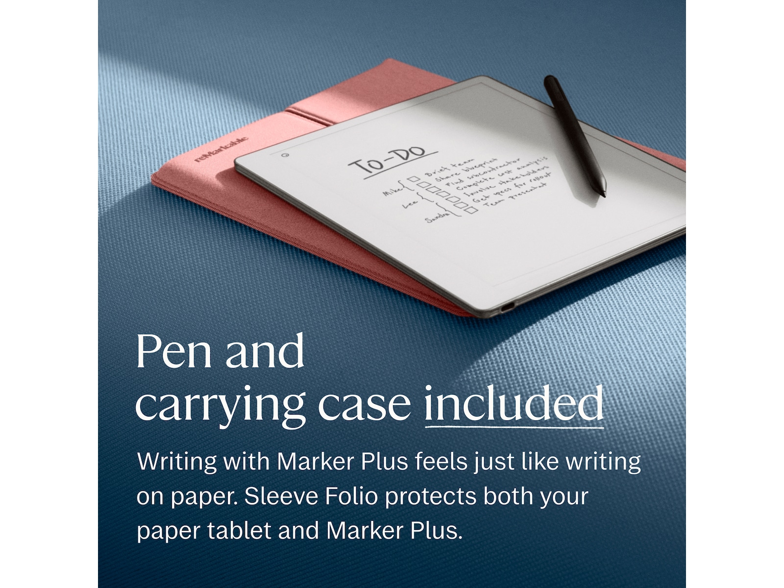 reMarkable Paper Pure 10,3" + Marker Plus + Sleeve Folio (desert pink) Digitala anteckningsblock