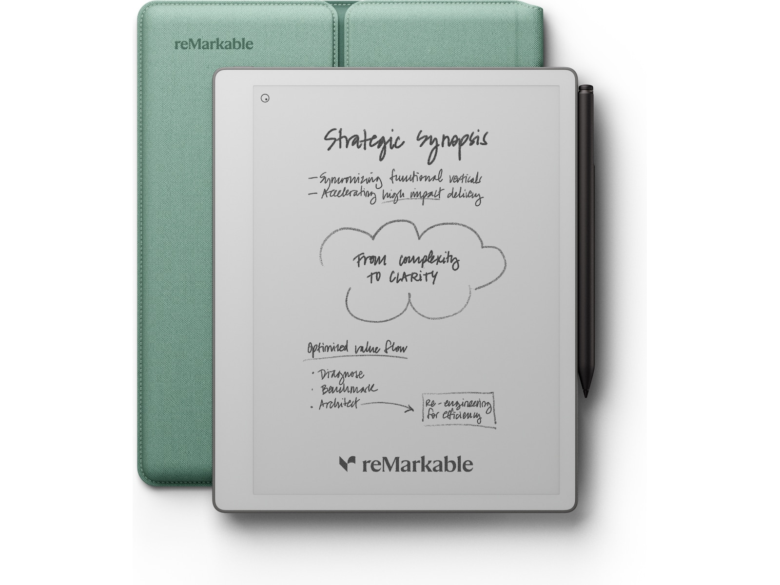 reMarkable Paper Pure 10,3" + Marker Plus + Sleeve Folio (mist green) Digitala anteckningsblock