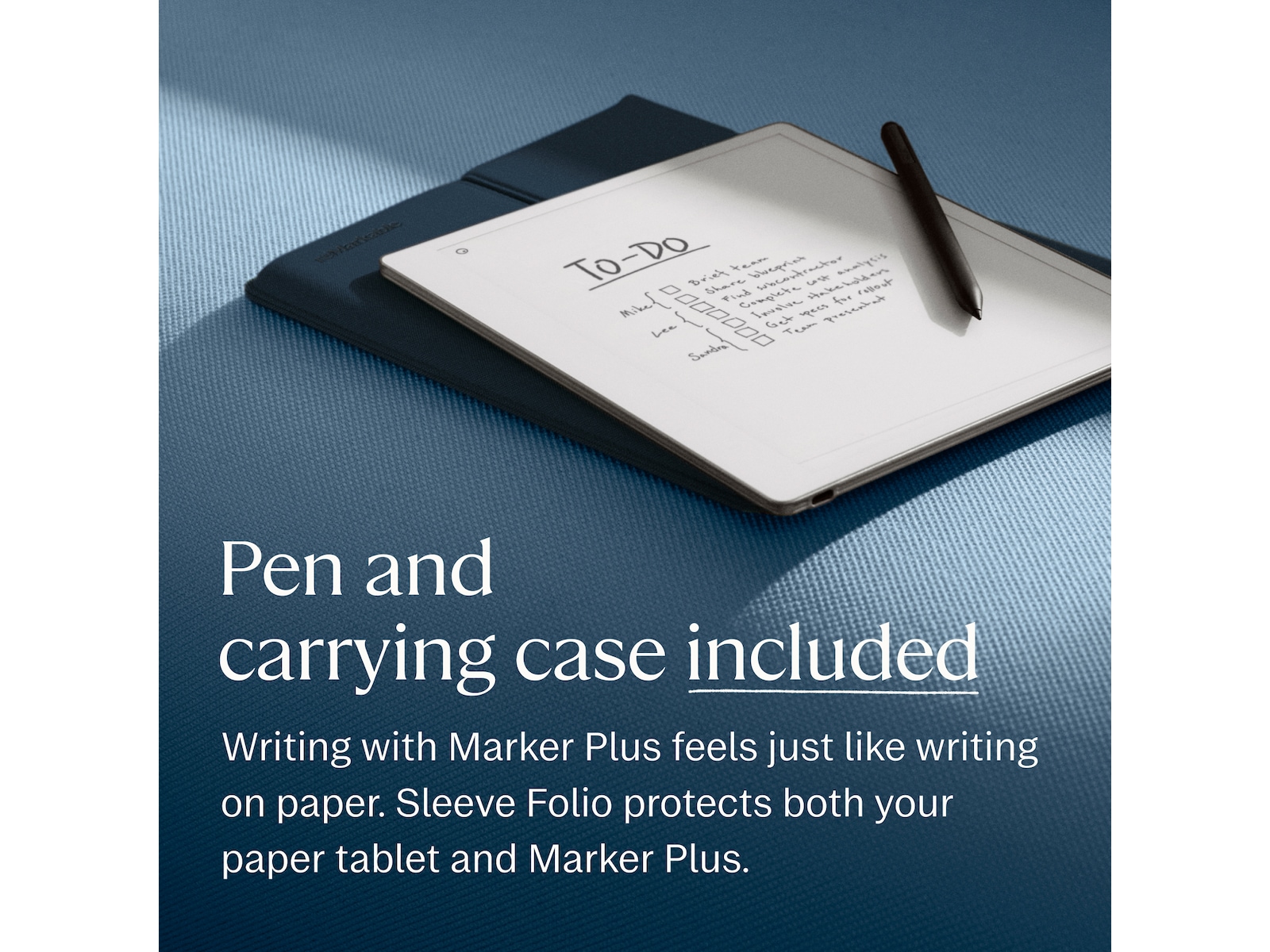 reMarkable Paper Pure 10,3" + Marker Plus + Sleeve Folio (ocean blue) Digitala anteckningsblock