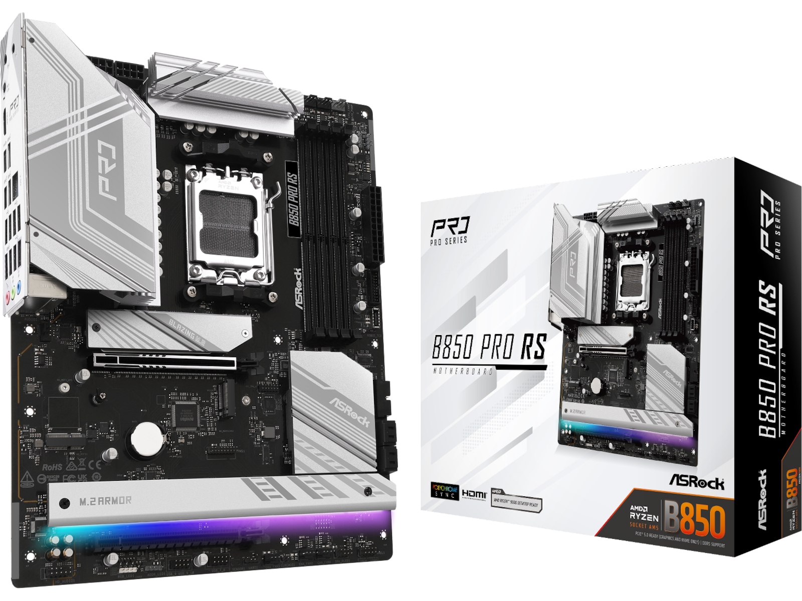 ASRock B850 Pro RS Moderkort -B-Grade Demo moderkort