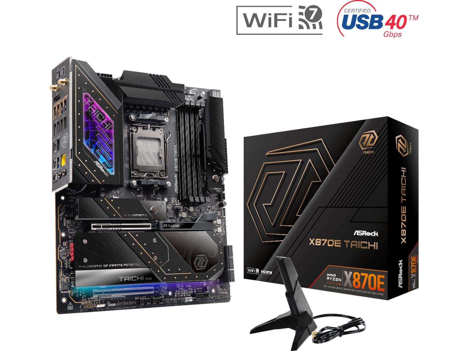 ASRock X870E Taichi Moderkort -B-Grade Demo moderkort