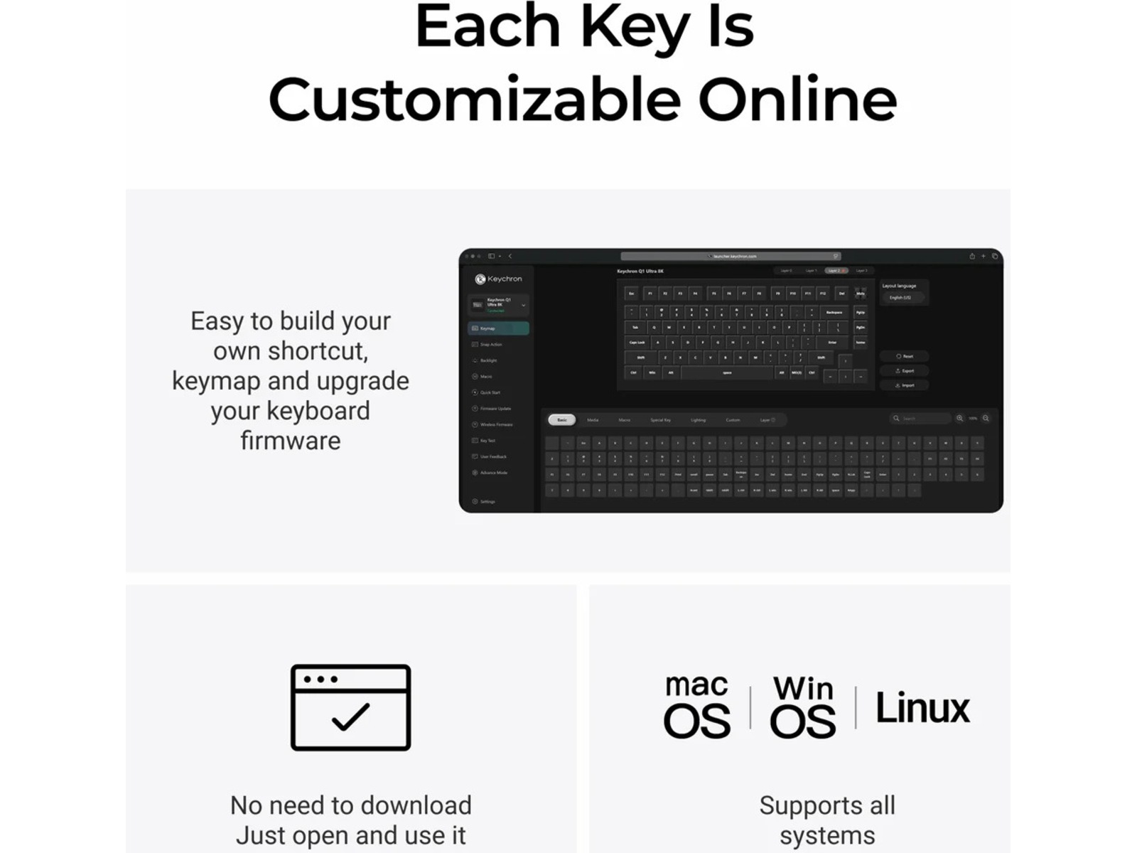 Keychron Q1 Ultra 75% 8K Red Trådlöst Gamingtangentbord Gamingtangentbord