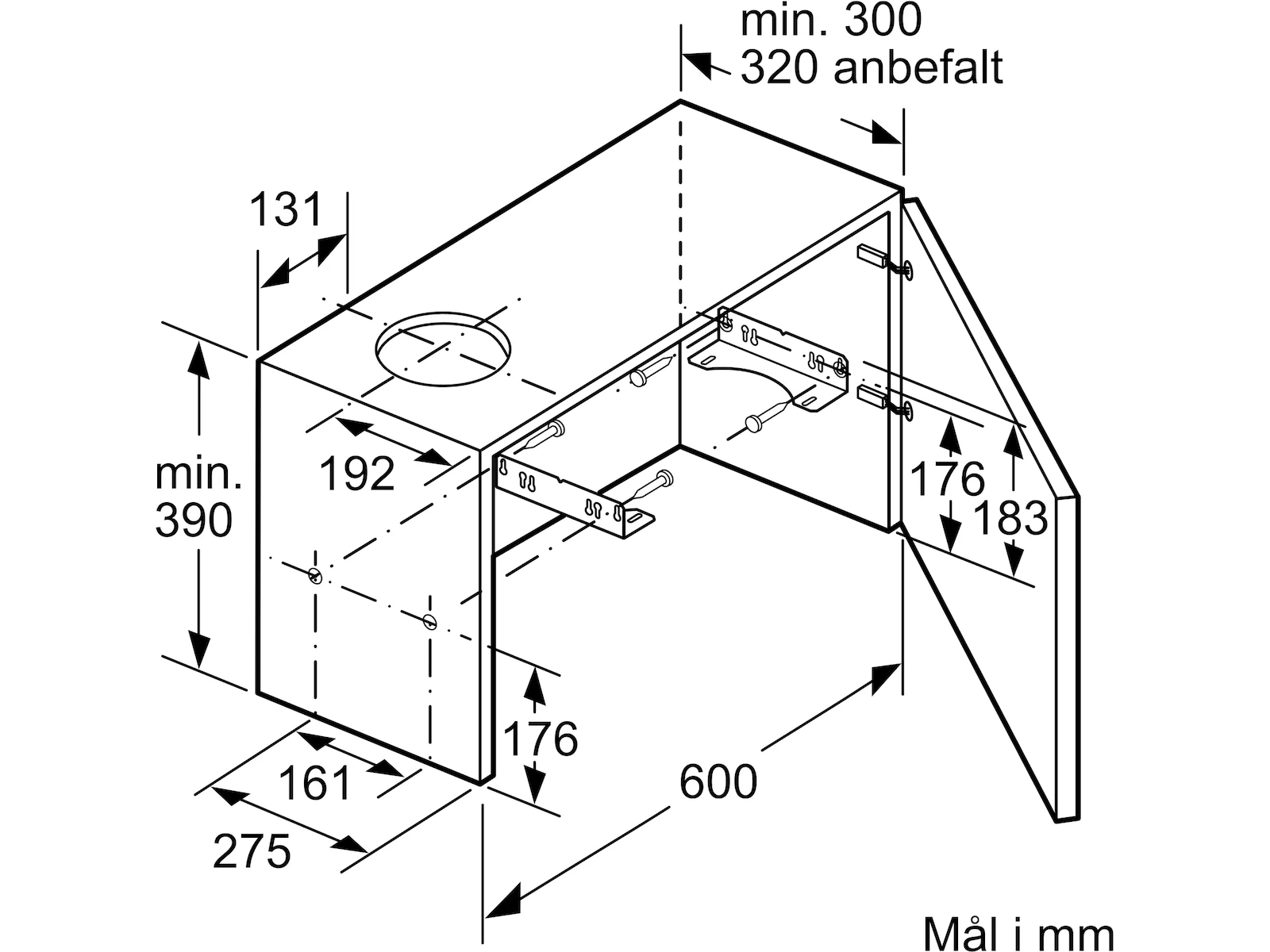 Siemens LI64LB531 iQ300 Utdragbar köksfläkt Väggmonterad köksfläkt
