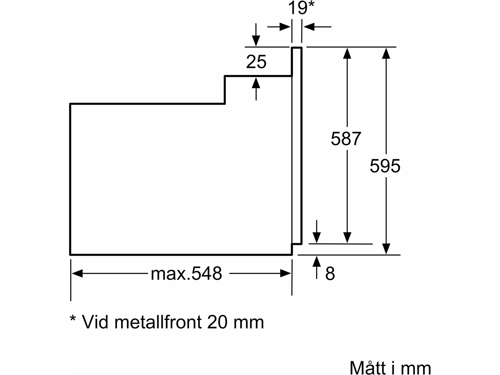 Siemens HB010FBR1S IQ100 Inbyggnadsugn (Rostfritt stål) Ugn