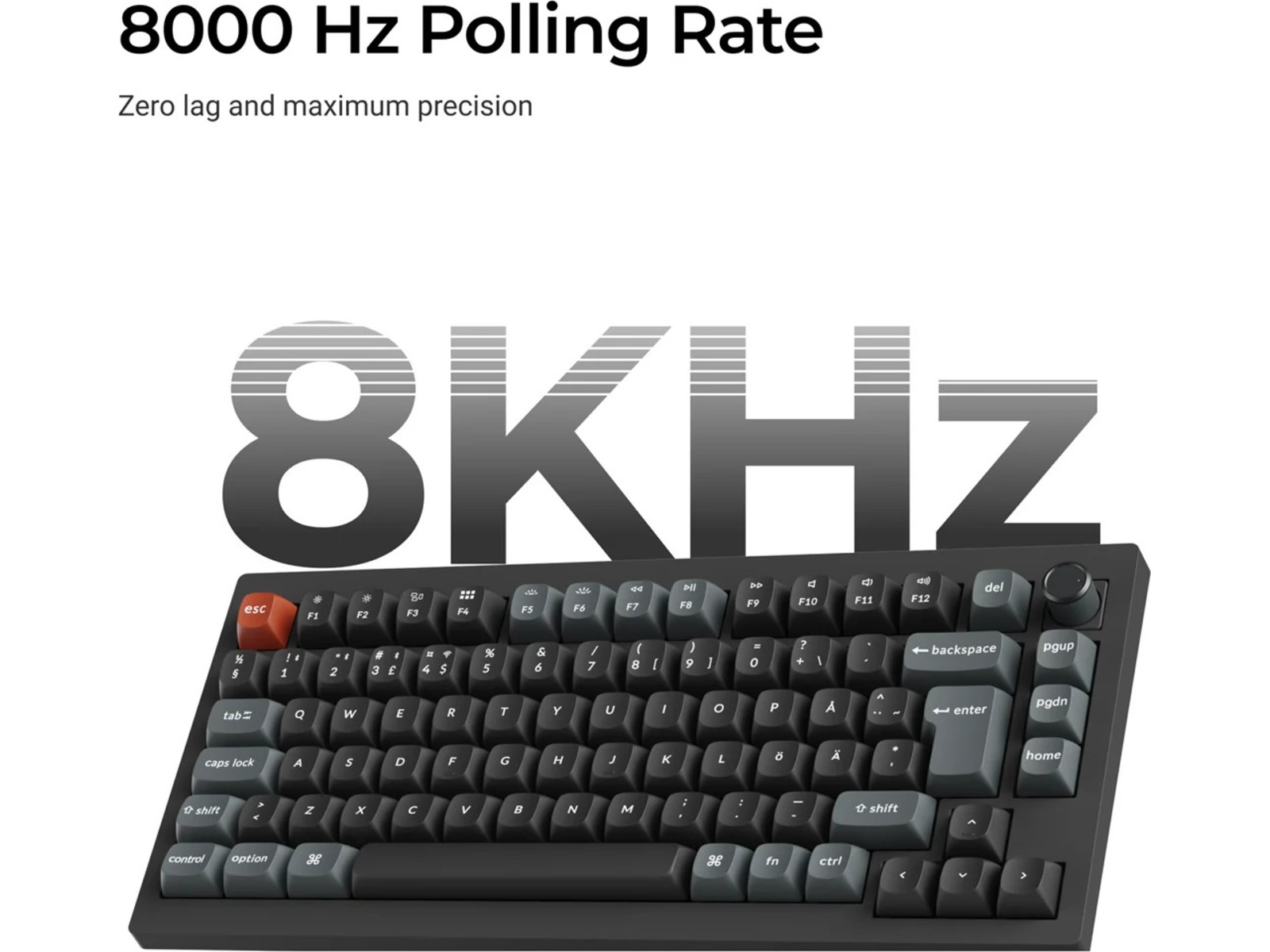 Keychron V1 Ultra 75% 8K Brown Trådlöst Gamingtangentbord Gamingtangentbord