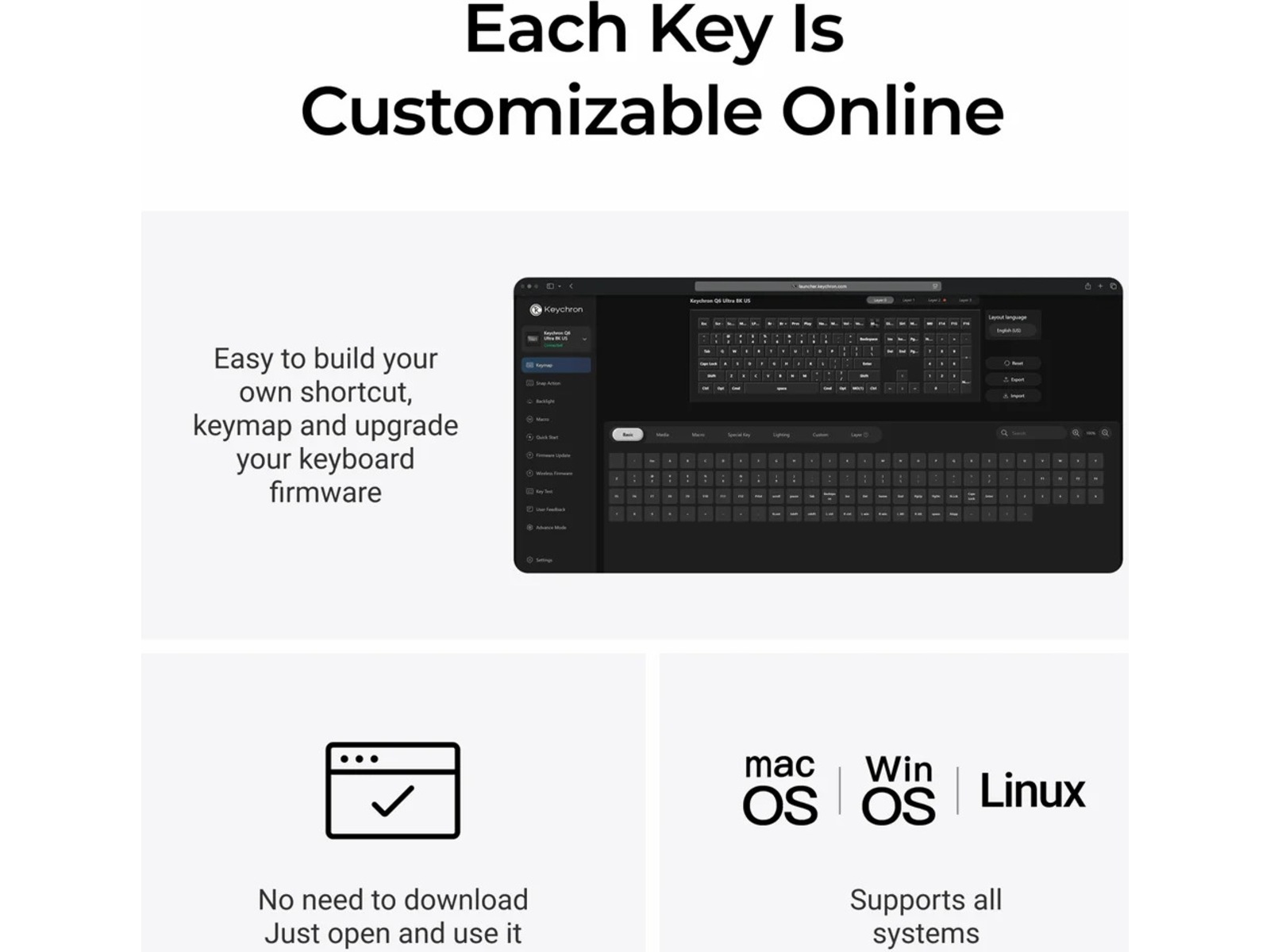Keychron Q1 Ultra 100% 8K Brown Trådlöst Gamingtangentbord Gamingtangentbord