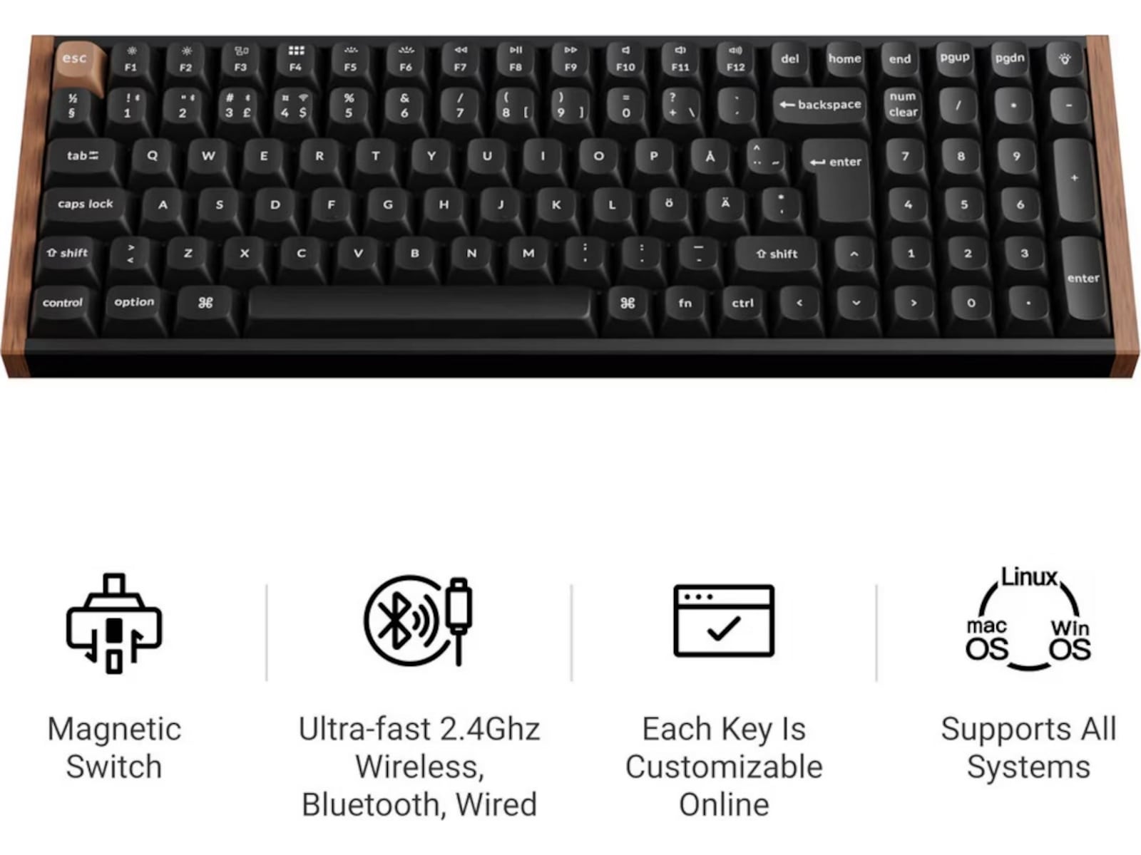 Keychron K4 HE SE Trådlöst Gamingtangentbord (vit) Gamingtangentbord
