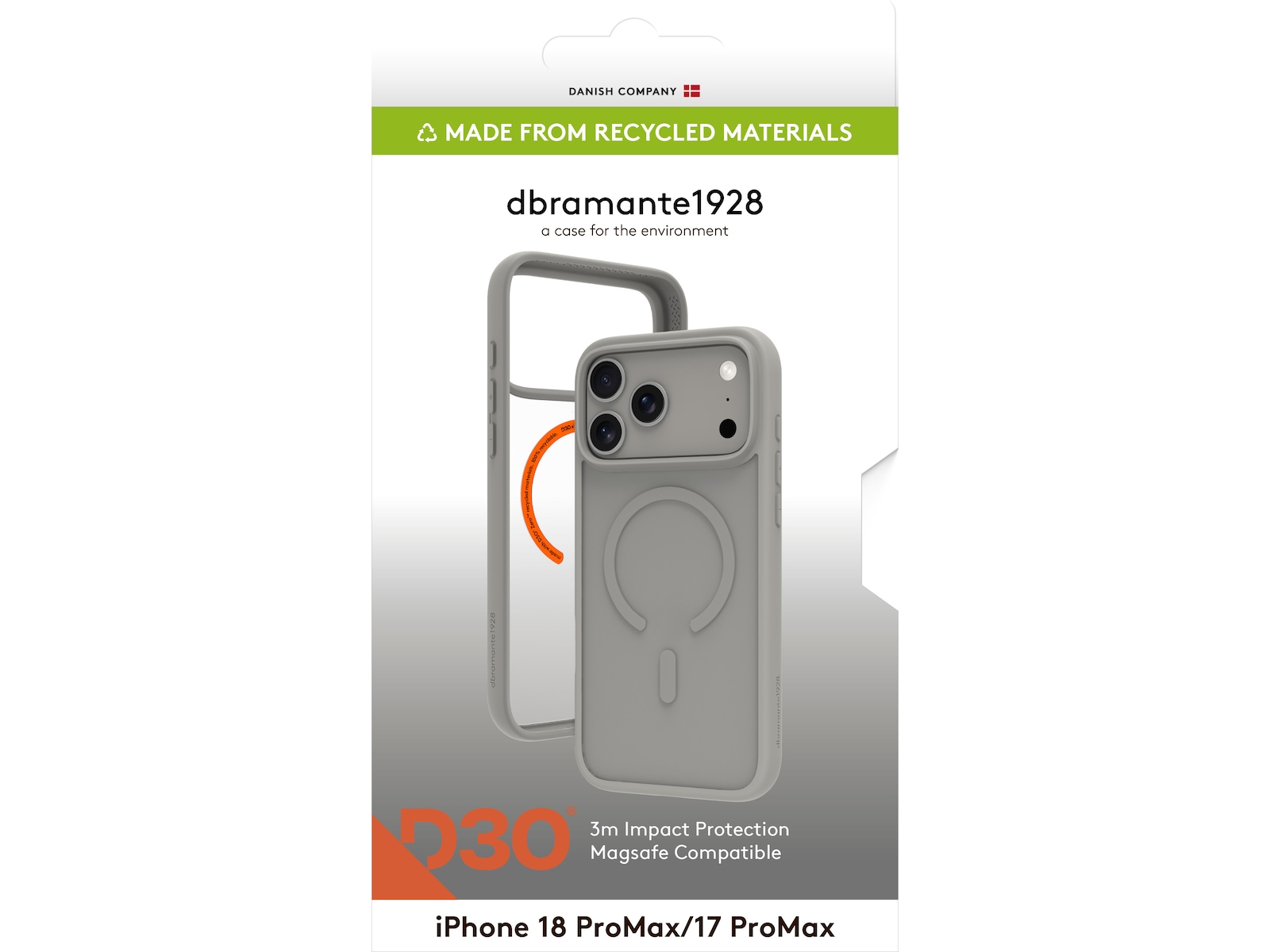 dbramante1928 iPhone 17 Pro Max/18 Pro Max Grenen Ultra D3O MS (vit) Mobilskal