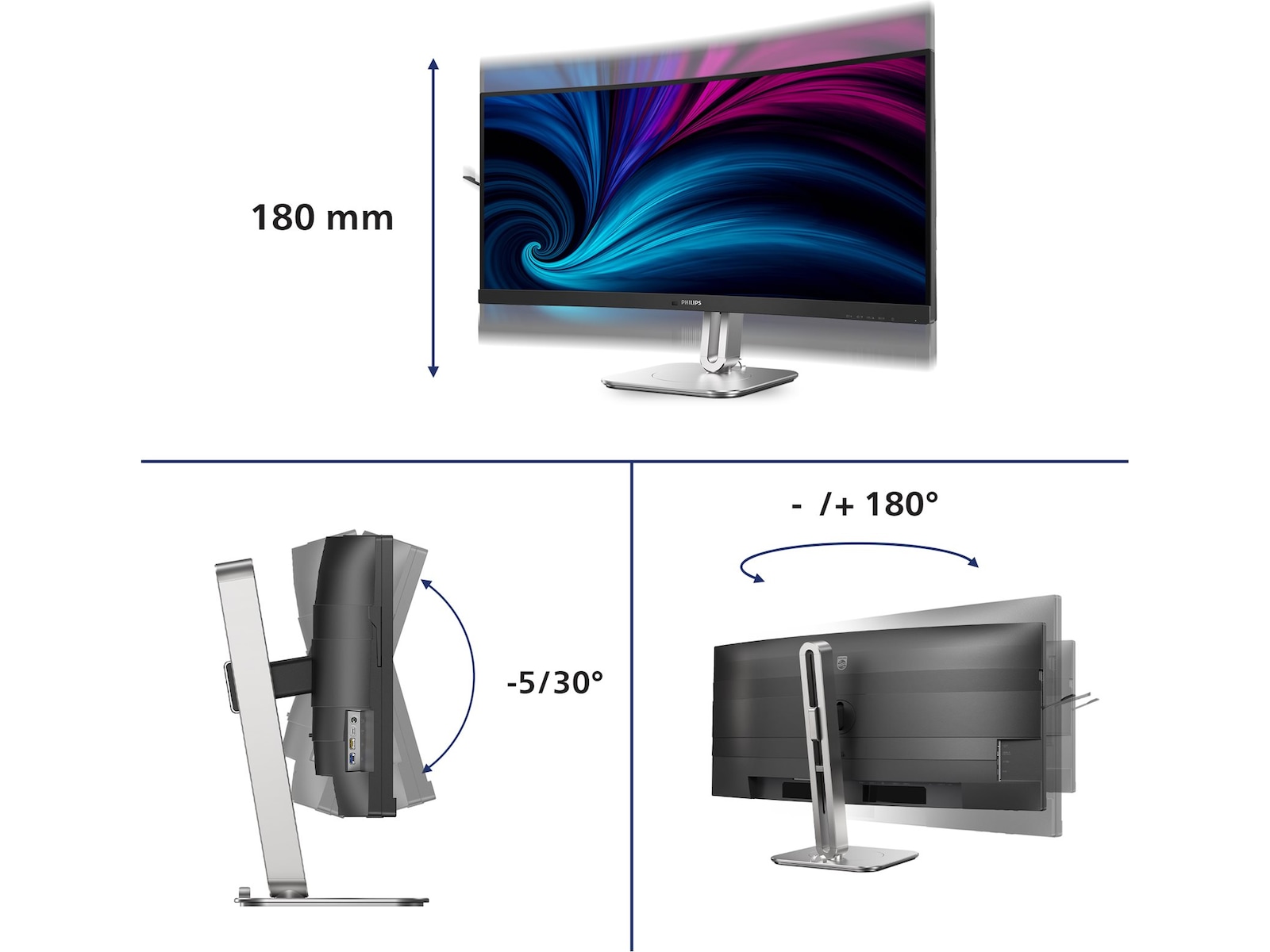 Philips 34" curved skärm 34B2U5900C/00 Bildskärmar