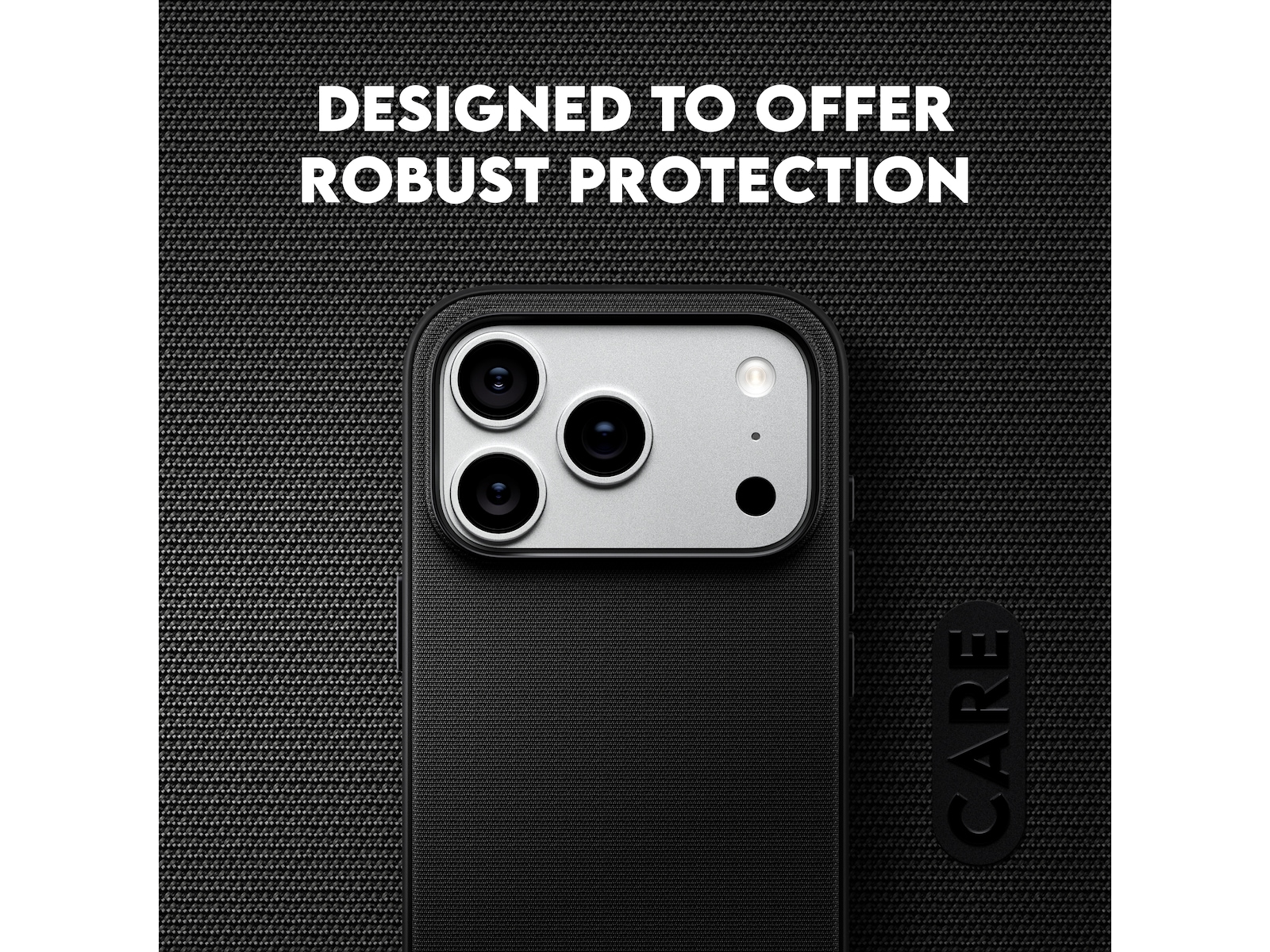 PanzerGlass CARE iPhone 17 Pro Max / 18 Pro Max Fusion Fabric fodral (svart) Mobilskal