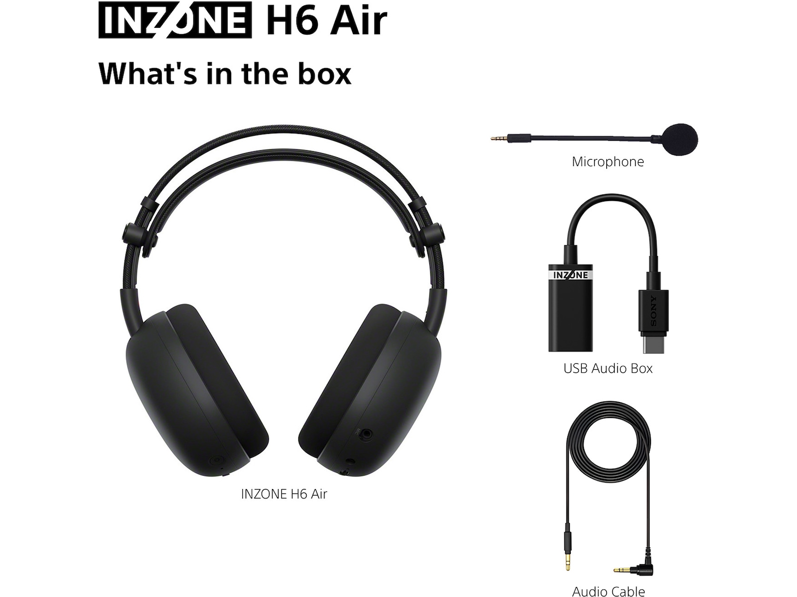 Sony INZONE H6 Air gaming-headset med öppen baksida (svart) -B-Grade Demo headset