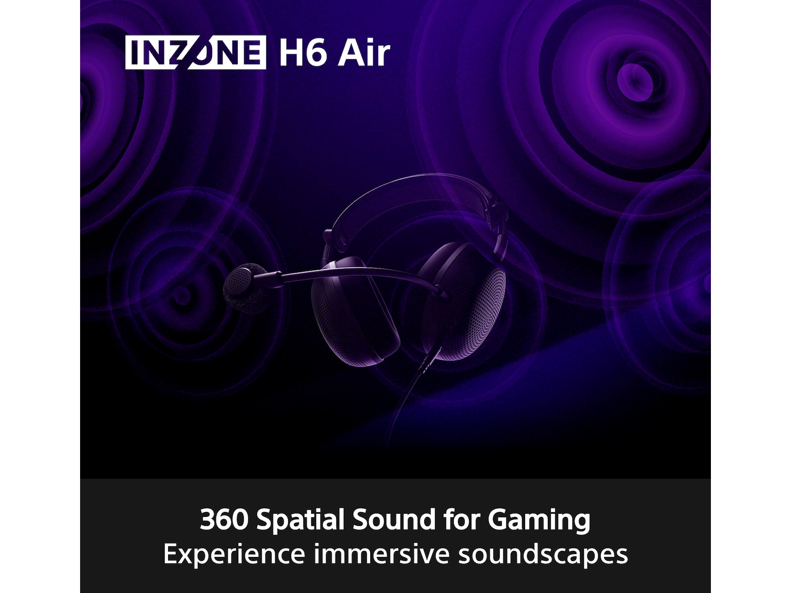 Sony INZONE H6 Air gaming-headset med öppen baksida (svart) -B-Grade Demo headset