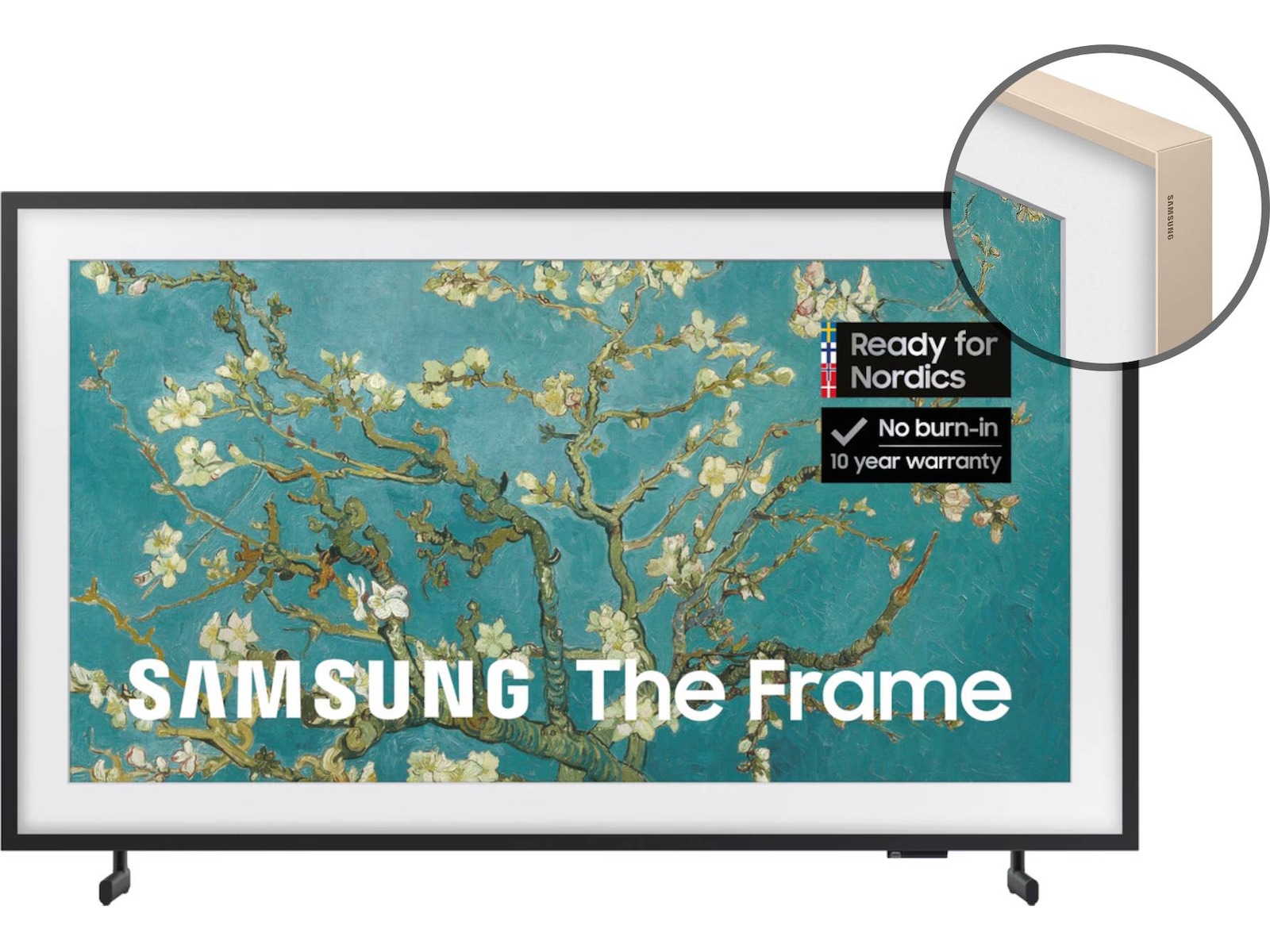 Samsung 32" LS03C The Frame (2023) + sandguldfärgad ram 20 - 49 tums TV