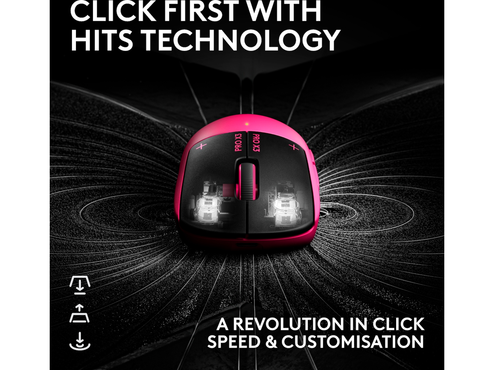 Logitech G PRO X3 SUPERSTRIKE trådlös gamingmus (rosa) Gamingmus