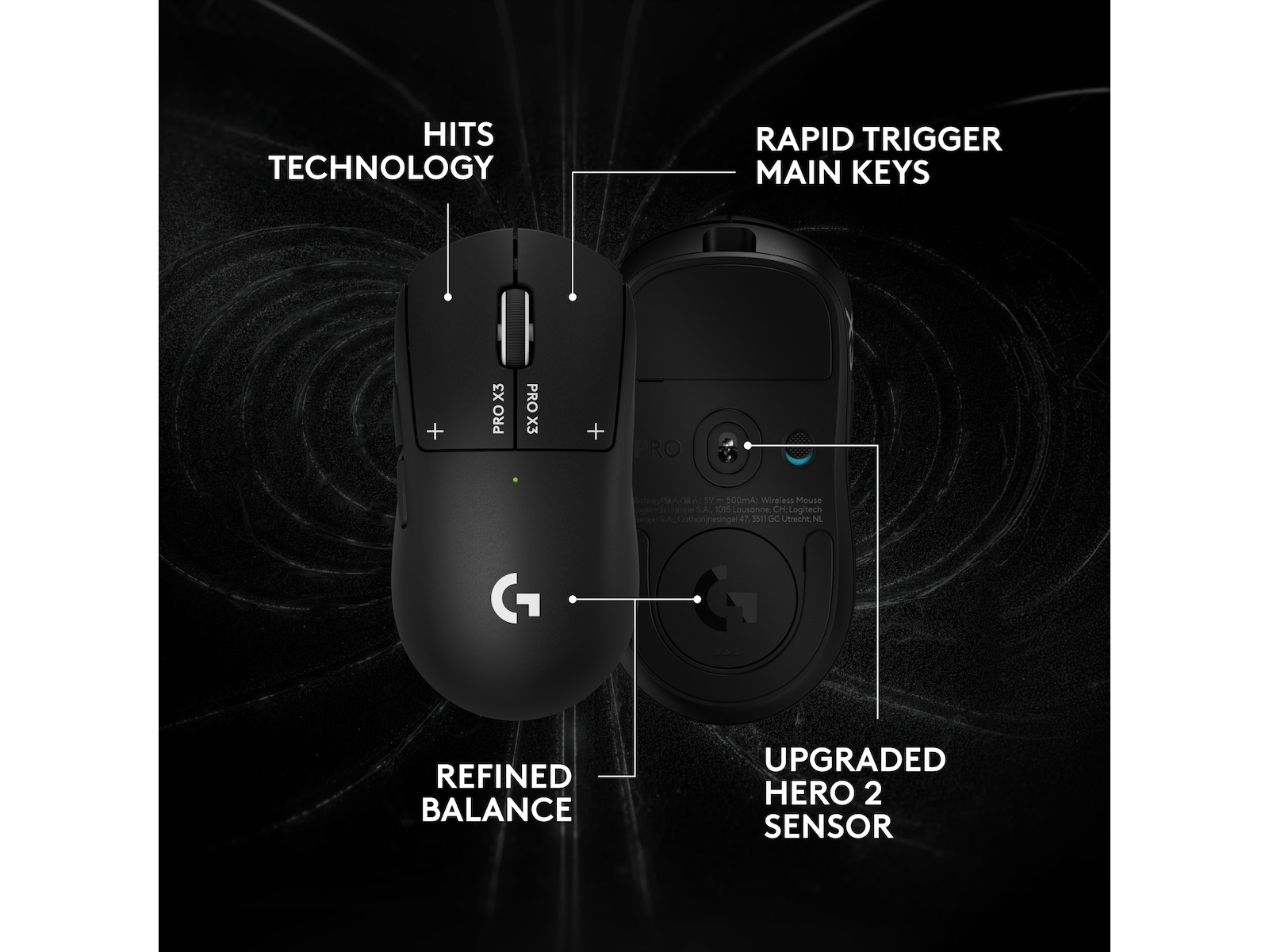 Logitech G PRO X3 SUPERSTRIKE trådlös gamingmus (svart) Gamingmus