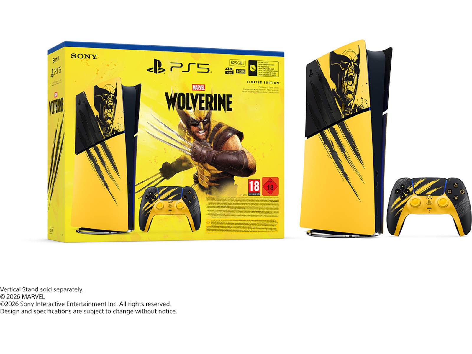 Sony PS5 Digital Edition Marvel's Wolverine (Battle Yellow) PlayStation