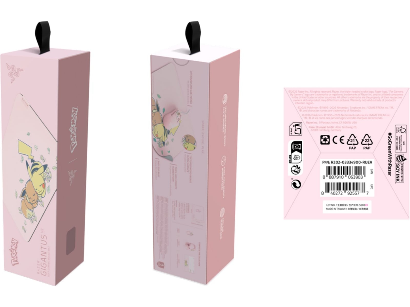 Razer Gigantus V2 Medium musmatta (pikachu/eevee) Gamingmusmatta