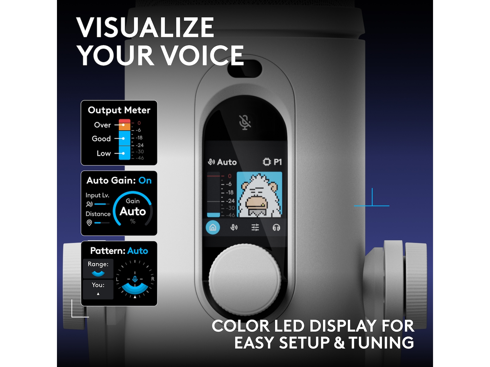 Logitech G Yeti 2 bordmikrofon (vit) Mikrofon