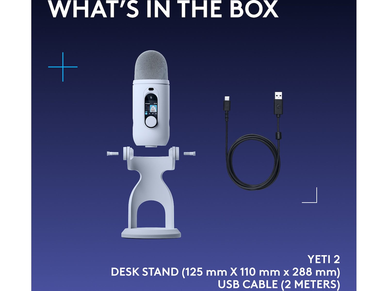 Logitech G Yeti 2 bordmikrofon (vit) Mikrofon