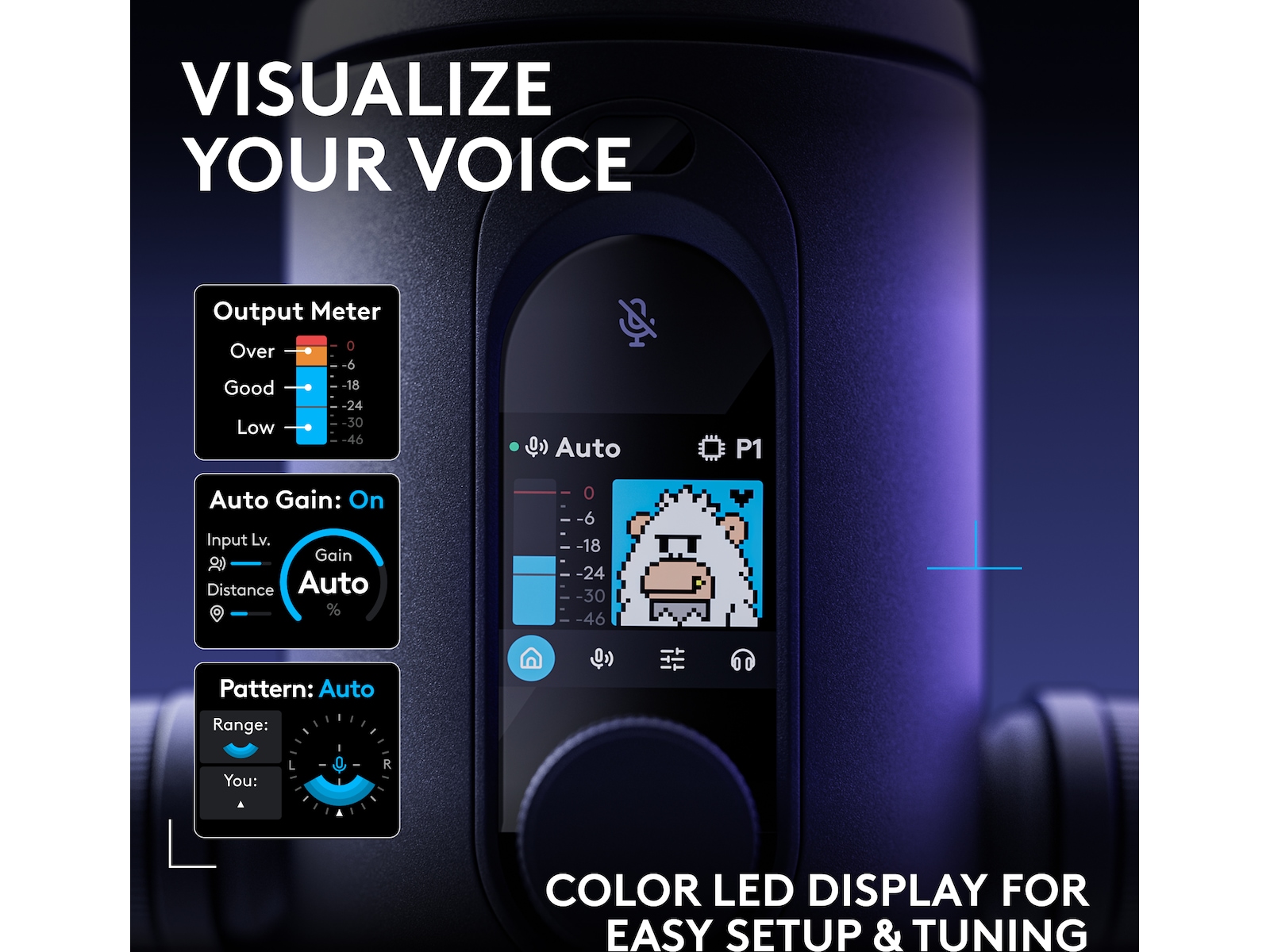 Logitech G Yeti 2 skrivbordsmikrofon (svart) Mikrofon
