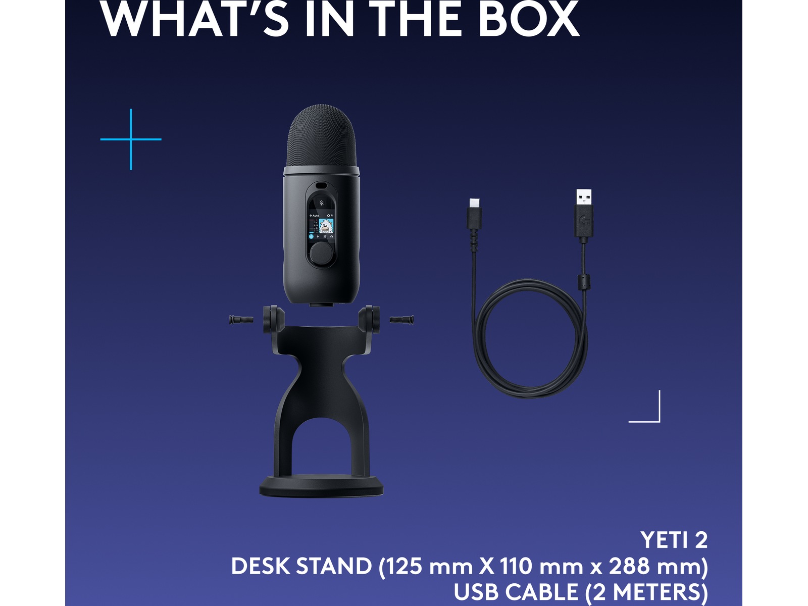 Logitech G Yeti 2 skrivbordsmikrofon (svart) Mikrofon