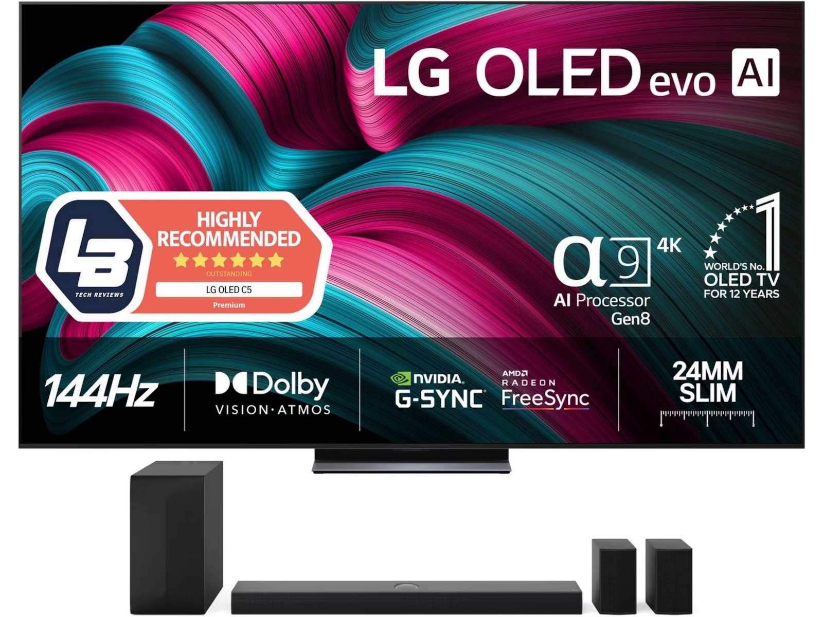 LG 65" C5 AI 4K OLED smart-TV (2025) + soundbar 60 - 69 tums TV