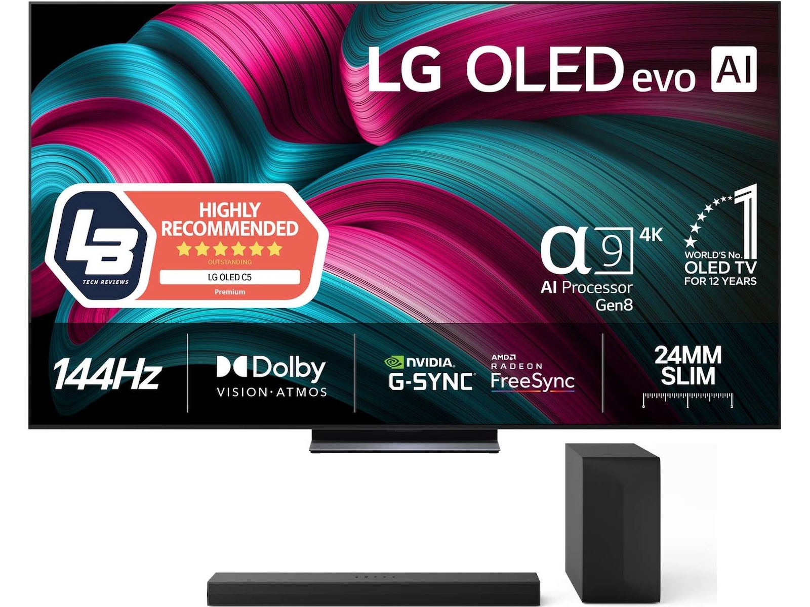 LG 42" C5 AI 4K OLED Smart TV (2025) + soundbar 20 - 49 tums TV