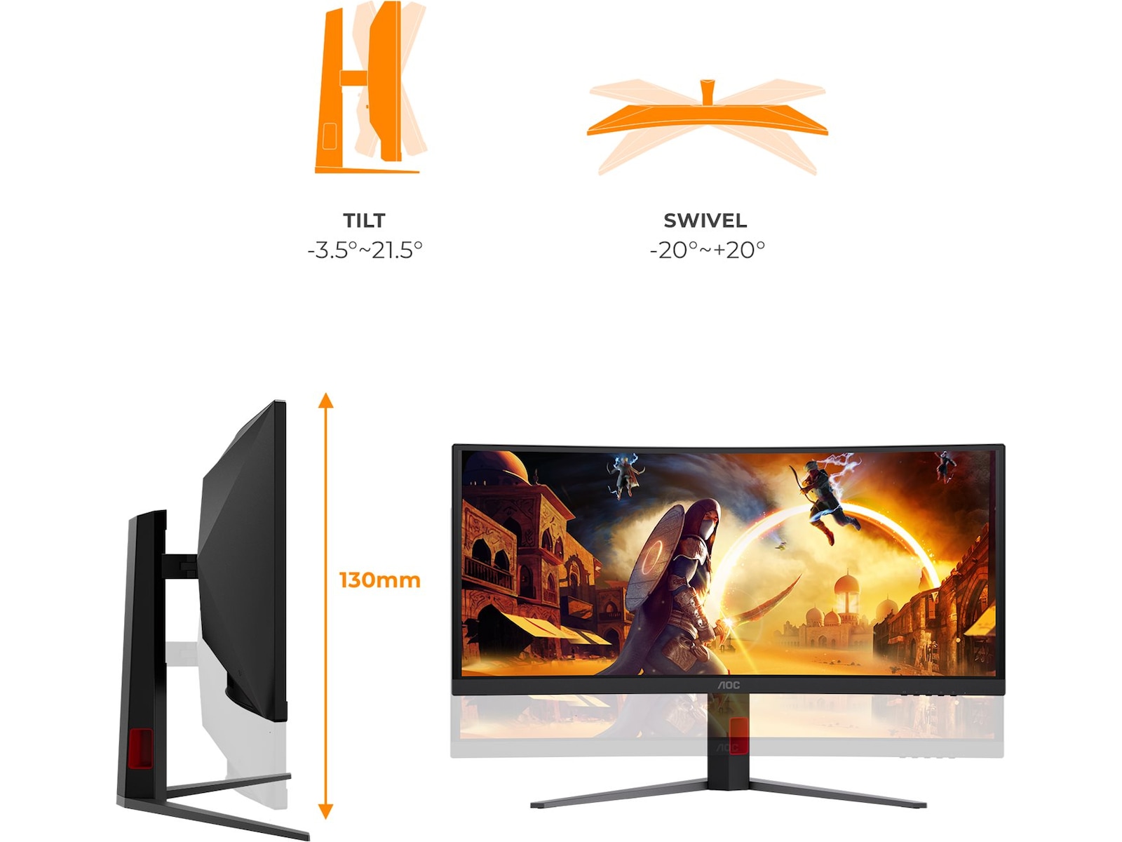 AOC 34" curved gamingskärm CU34G4ZCA Gamingskärmar