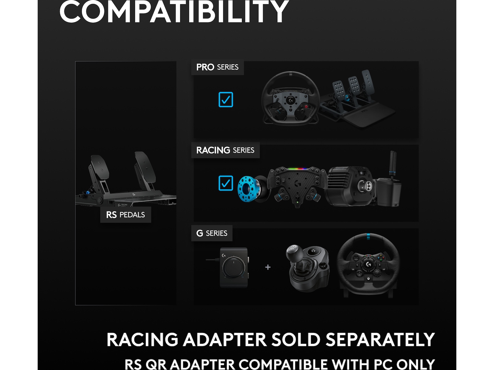 Logitech RS Pedals SE Ratt och pedaler