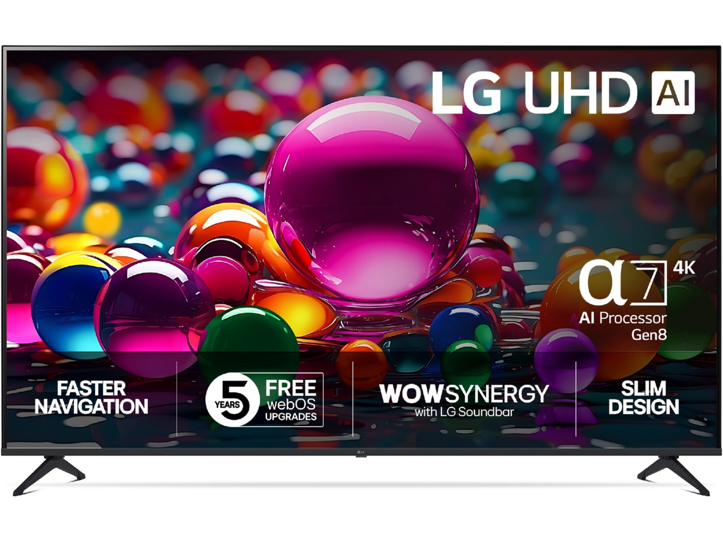 LG 86'' UA75 AI 4k Smart TV (2025) + NS60 soundbar Över 80 tums TV