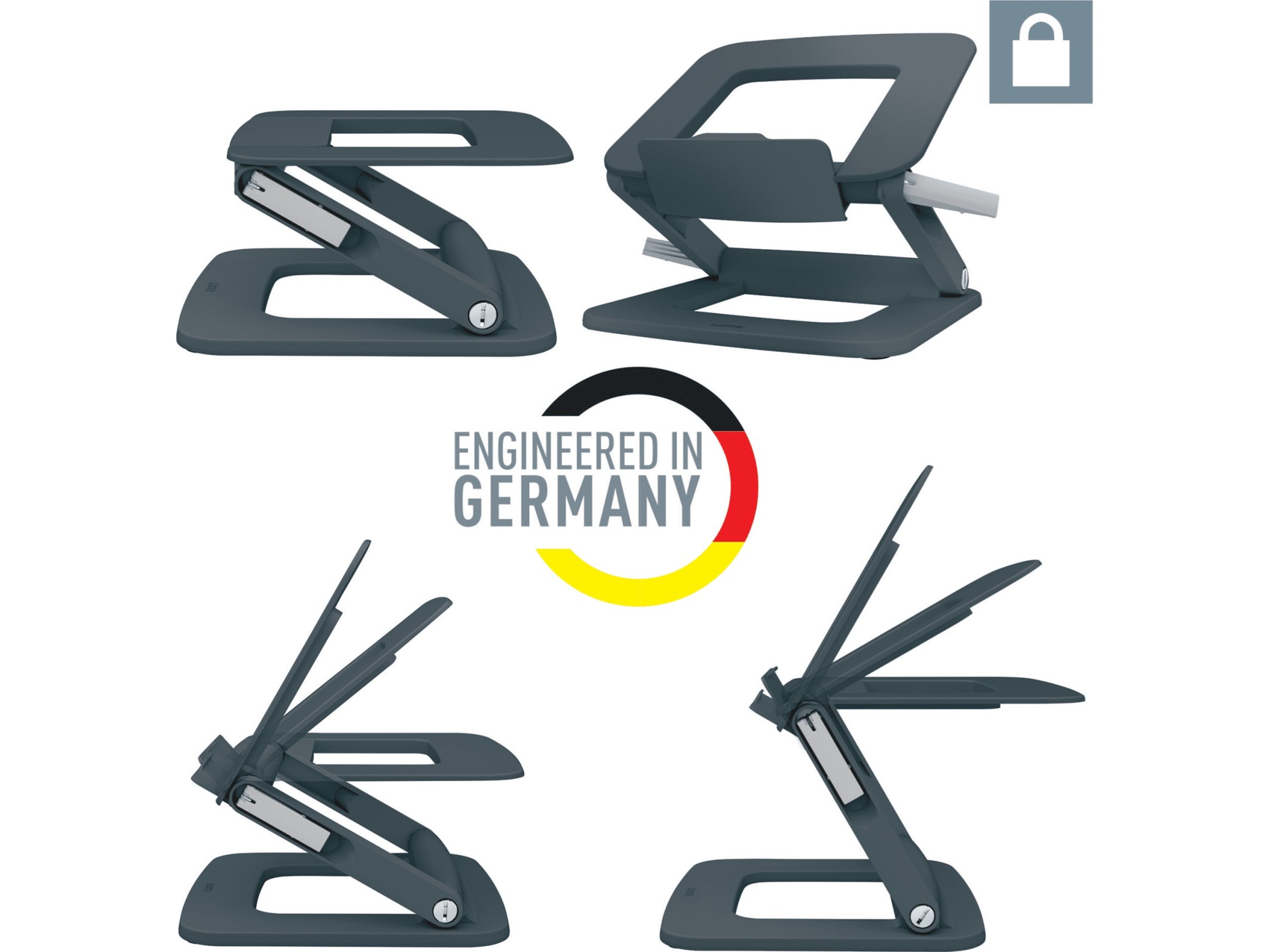 Leitz Ergo Multi-angle bärbar datorstativ (grå) Laptopstativ