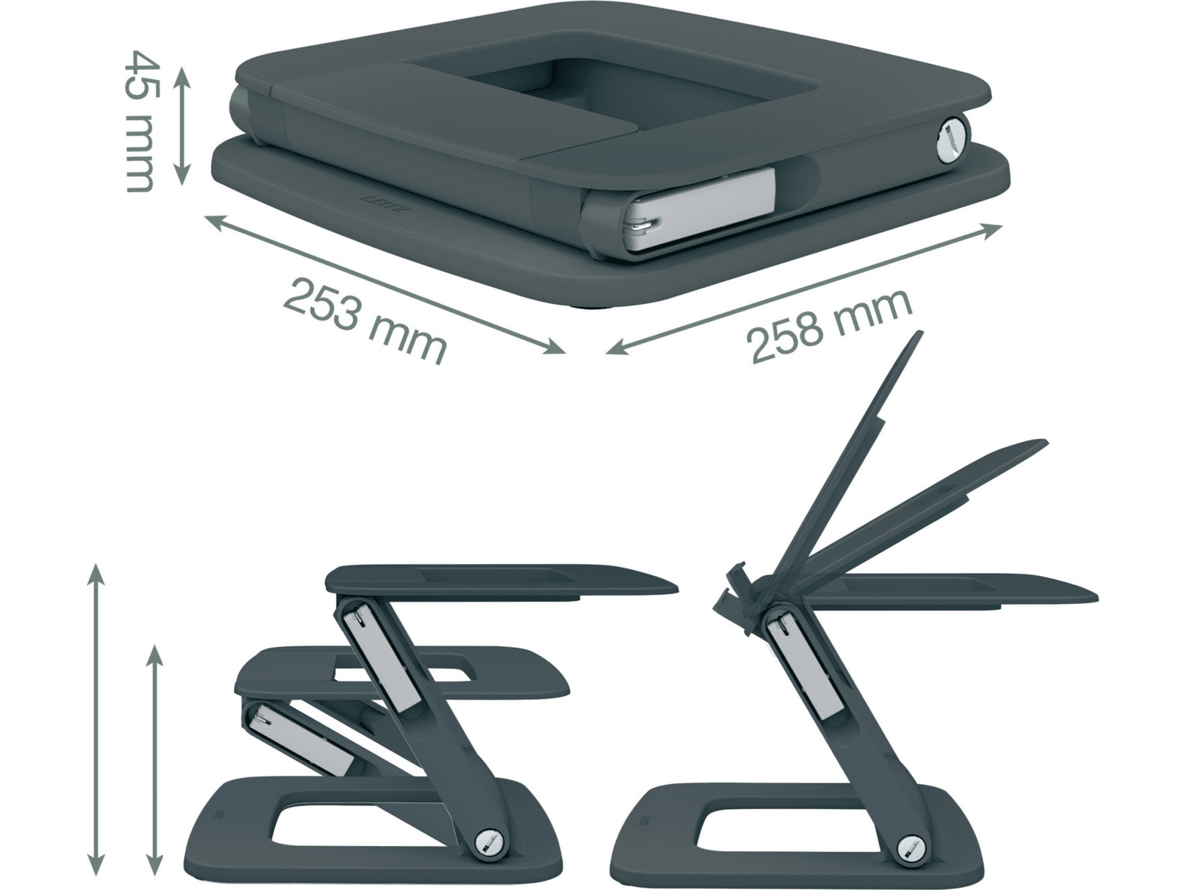 Leitz Ergo Multi-angle bärbar datorstativ (grå) Laptopstativ