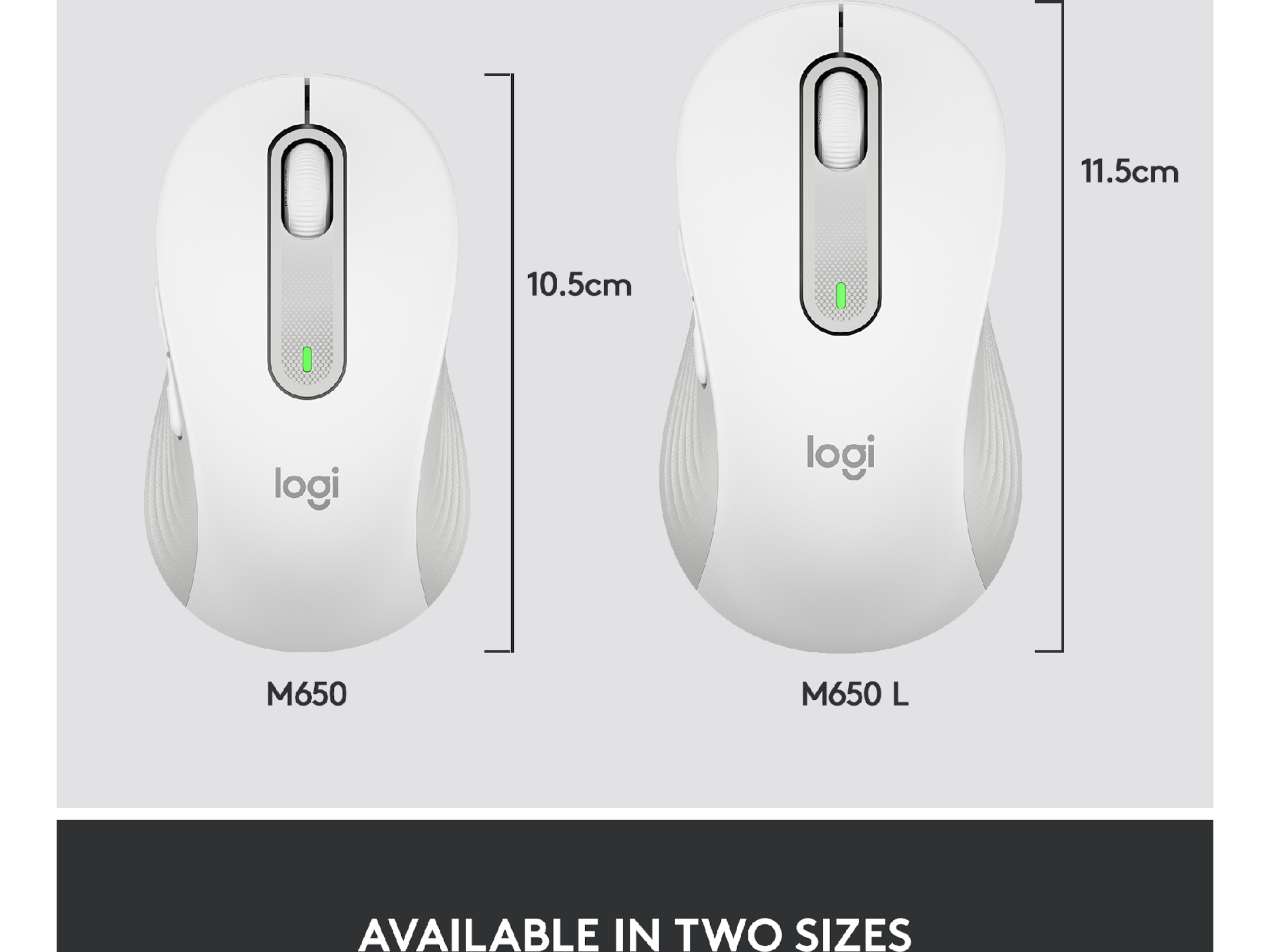 Logitech Signature M650 Large trådlös mus Offwhite Mus