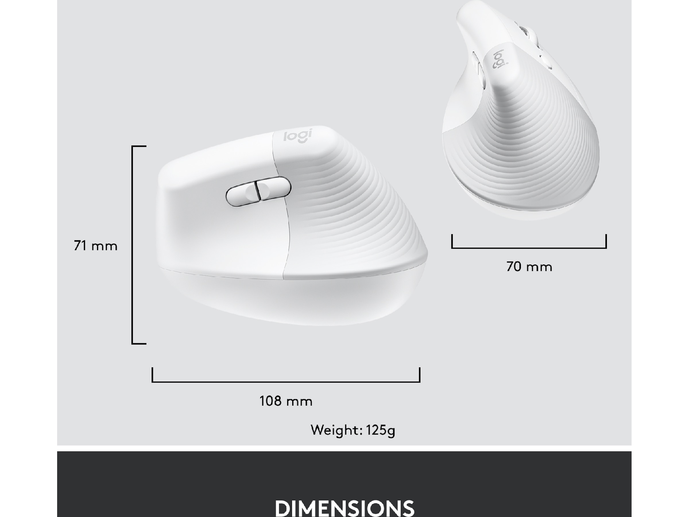 Logitech Lift Vertikal Business mus (off-white) Mus