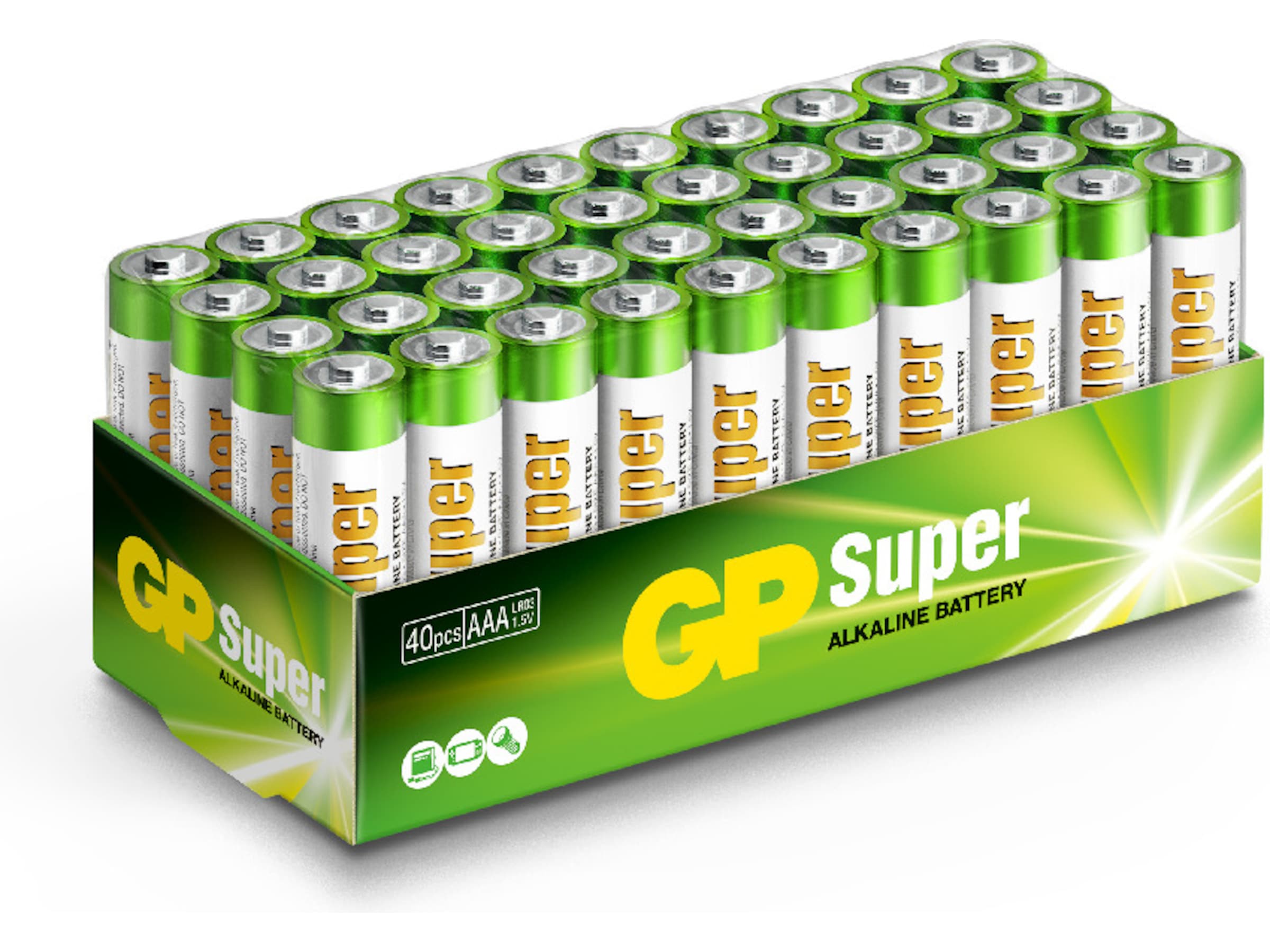 GP Super Alkaline AAA/LR03 batteri, 40-pk Batterier för allmänt bruk