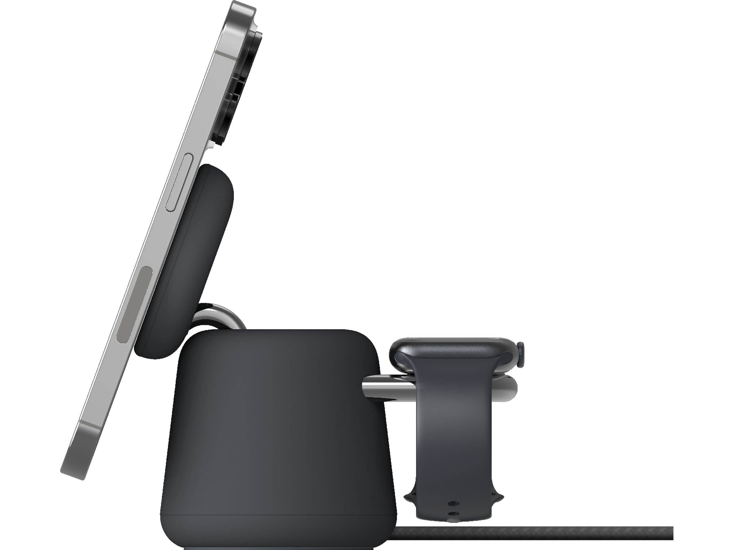 Belkin Boost Charge Pro 2-i-1 15W trådlös laddningsdocka (charcoal) Trådlös laddare