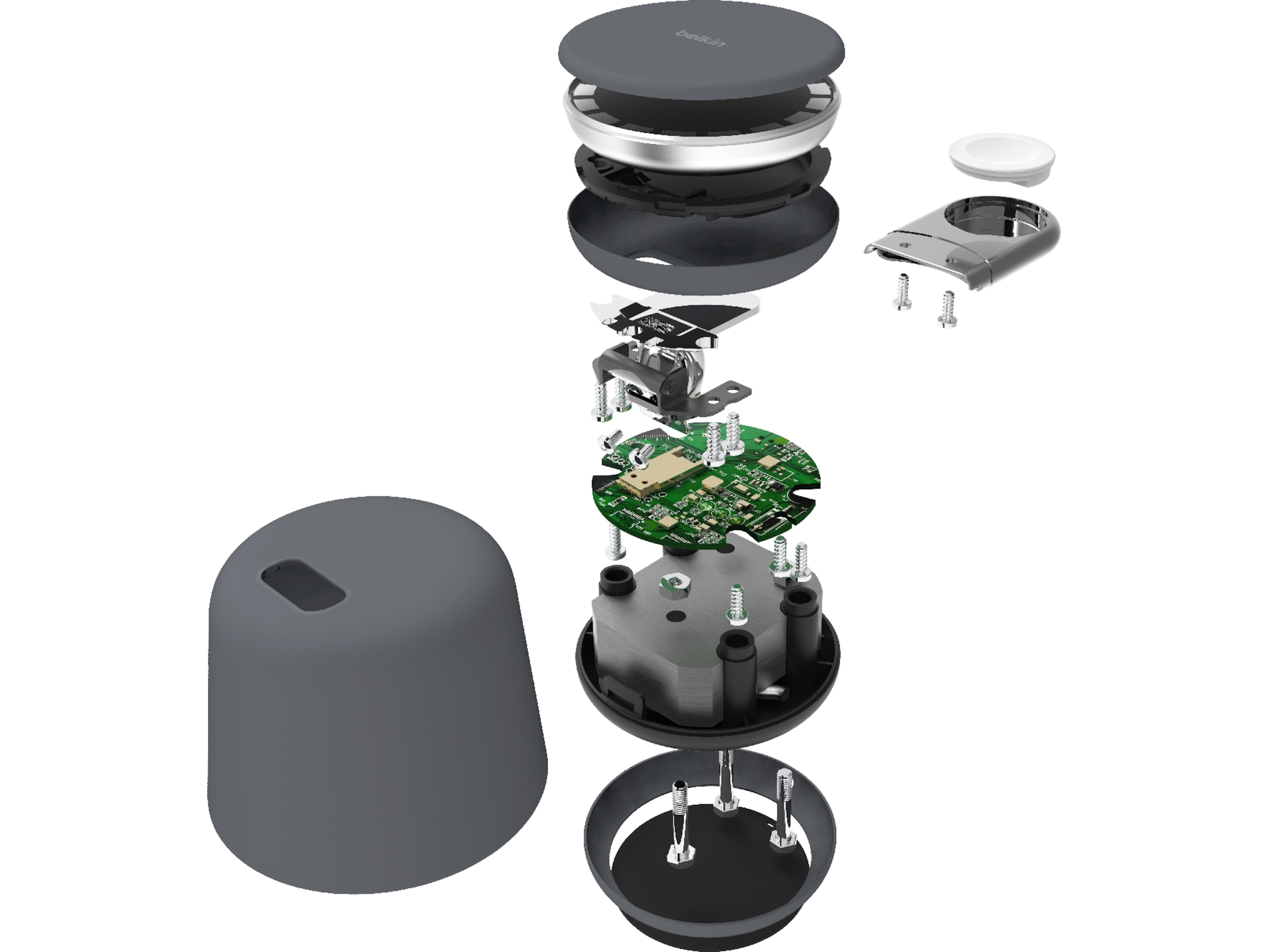 Belkin Boost Charge Pro 2-i-1 15W trådlös laddningsdocka (charcoal) Trådlös laddare