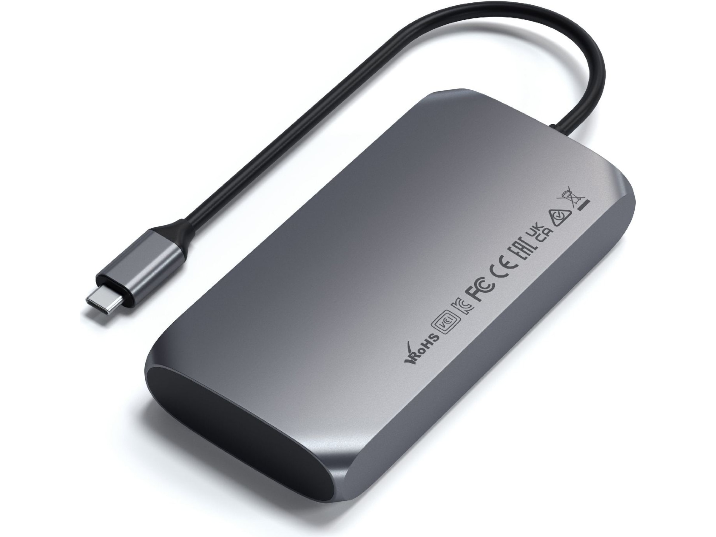 Satechi USB-C M1 Multimedia Adapter (grå) Dockningsstation och USB-hub