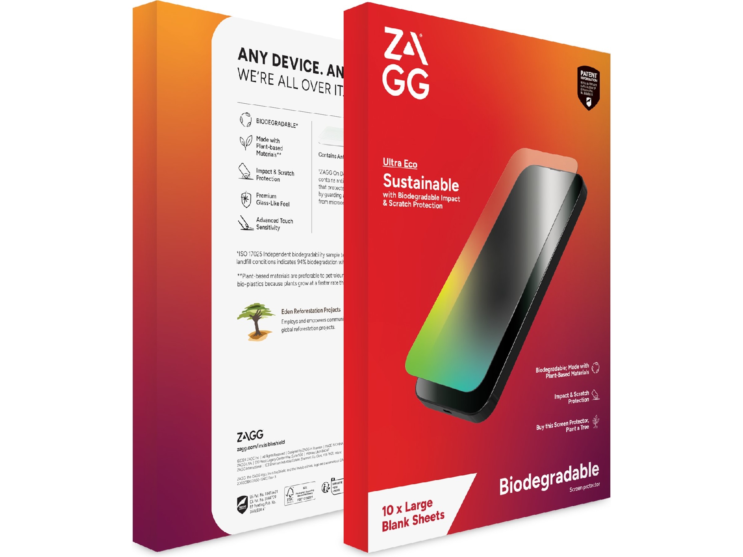 Zagg Ultra ECO Skärmskydd - Large Skärmskydd surfplattor