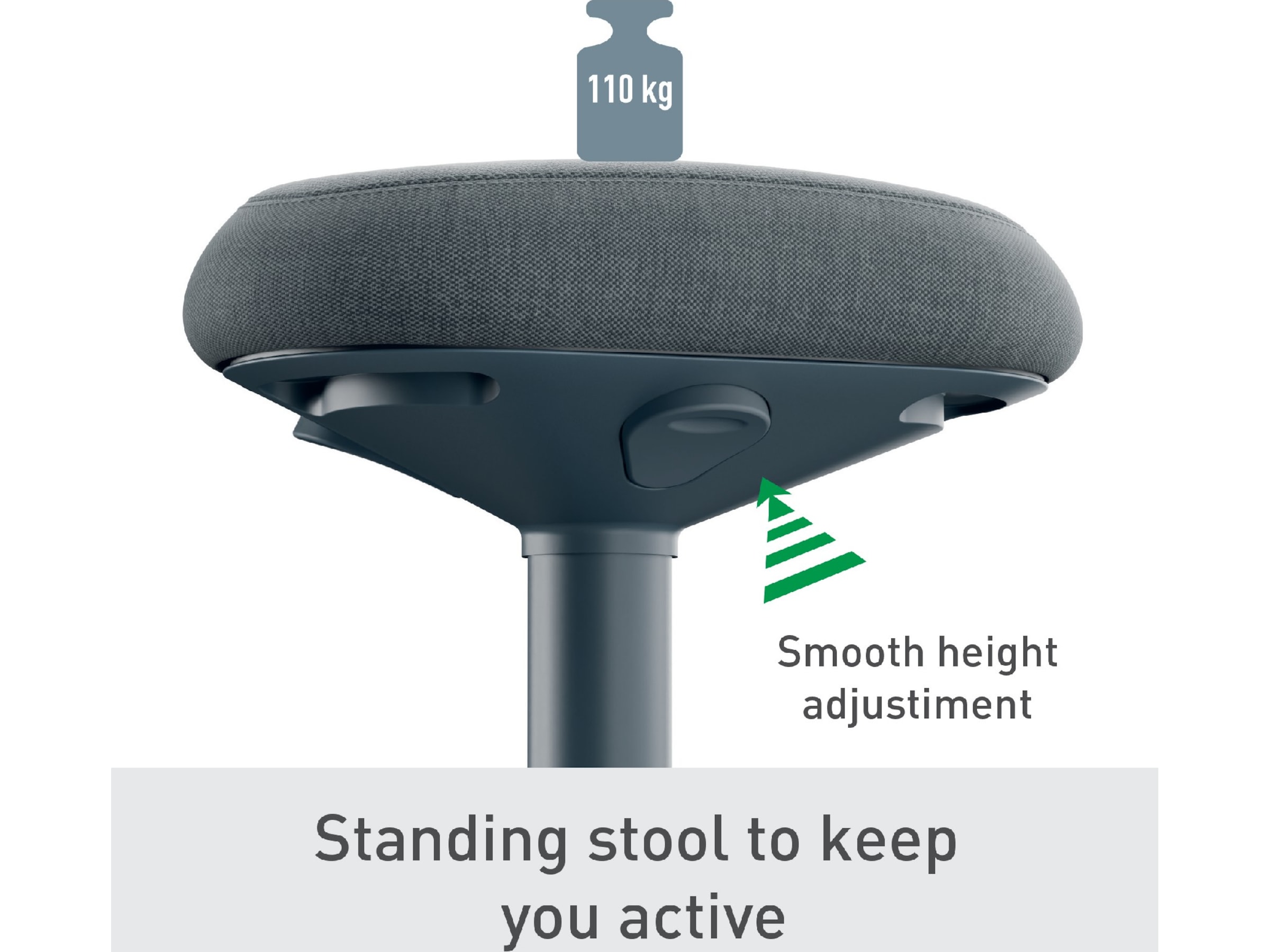 Leitz Ergo Active Balansstol med komfortsits, justerbar höjd 57-82 cm Kontorsstolar