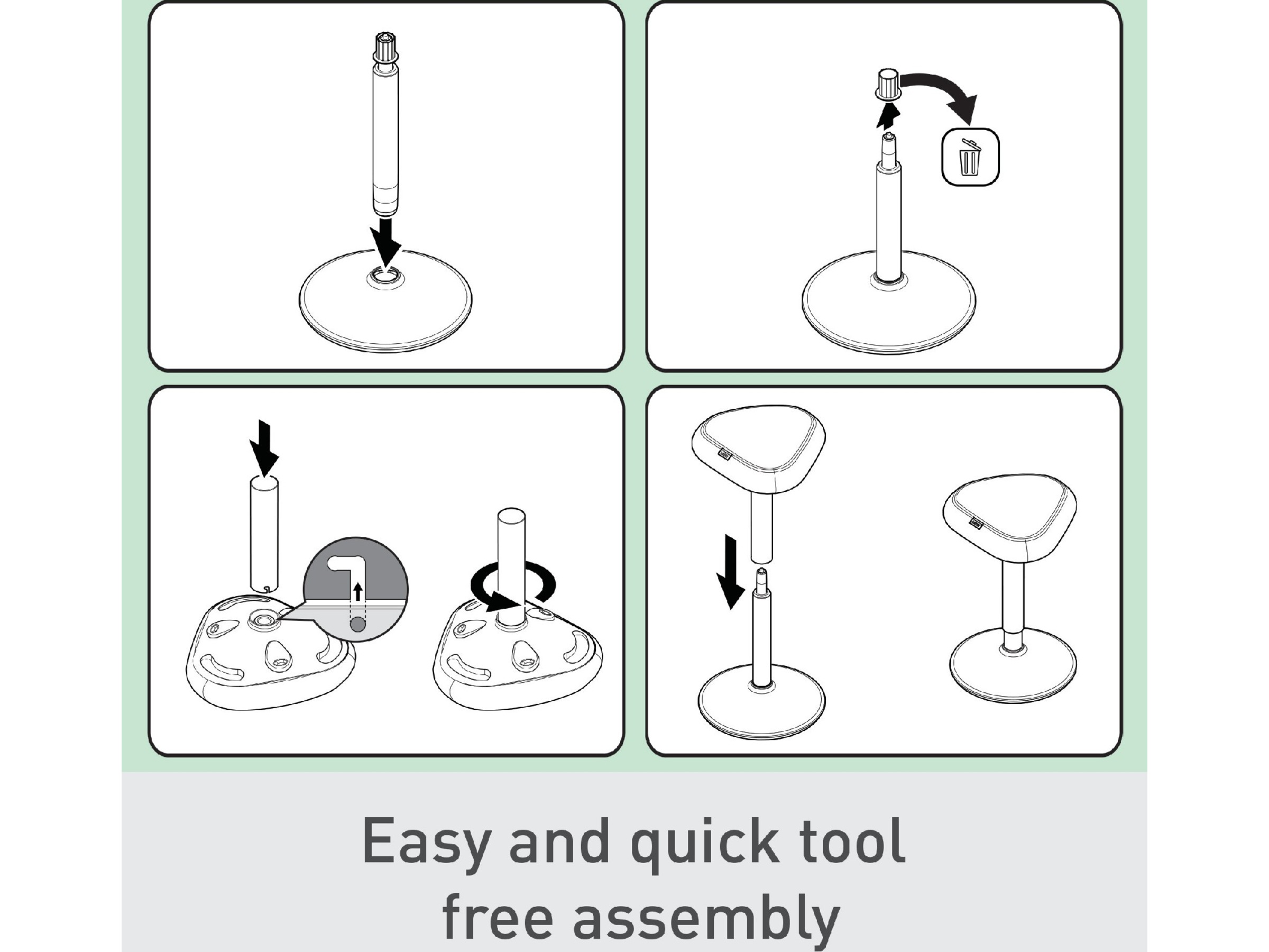 Leitz Ergo Active Balansstol med komfortsits, justerbar höjd 57-82 cm Kontorsstolar