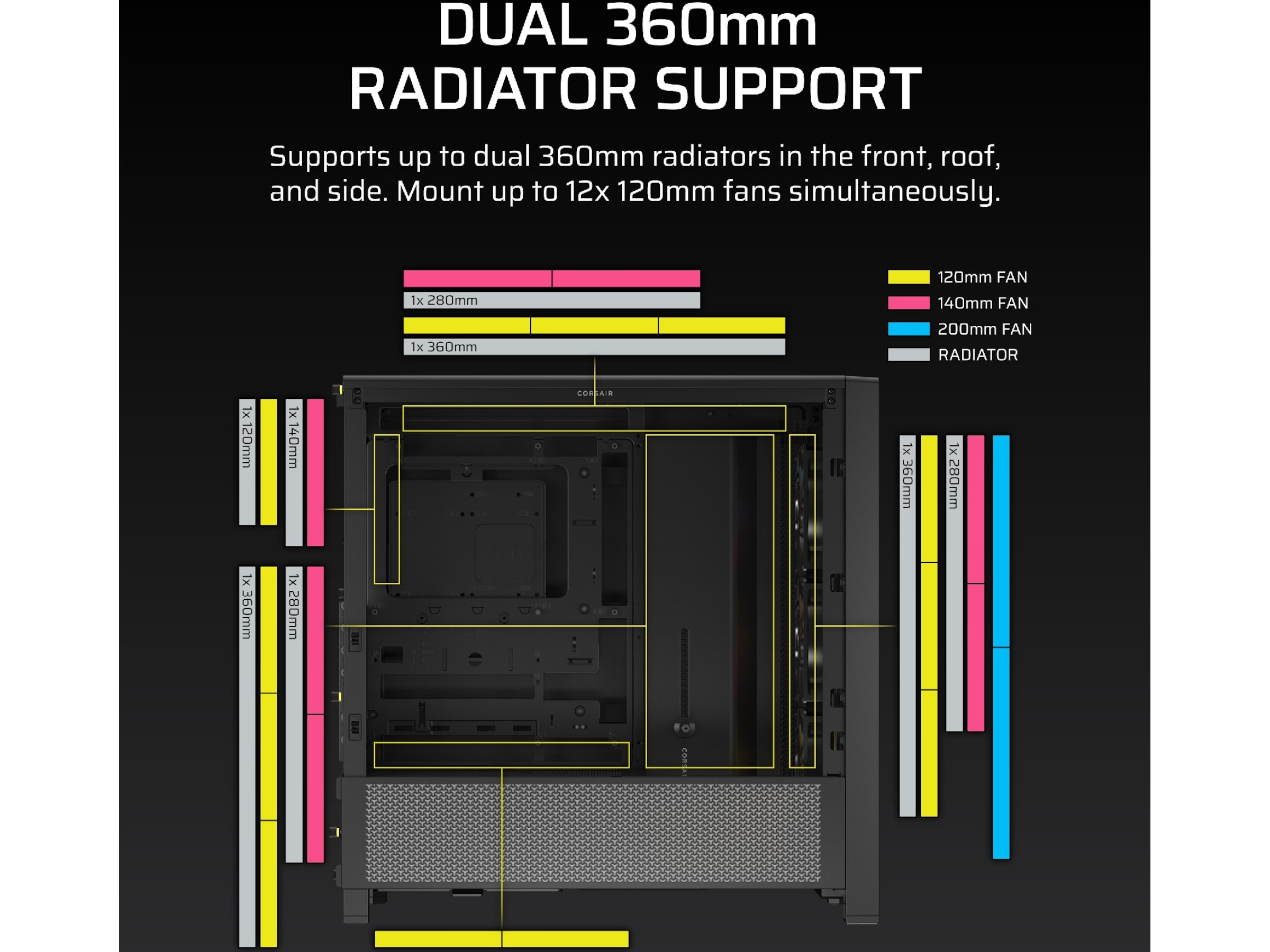 Corsair FRAME 4000D ARGB Mid-Tower (svart) Midi tower